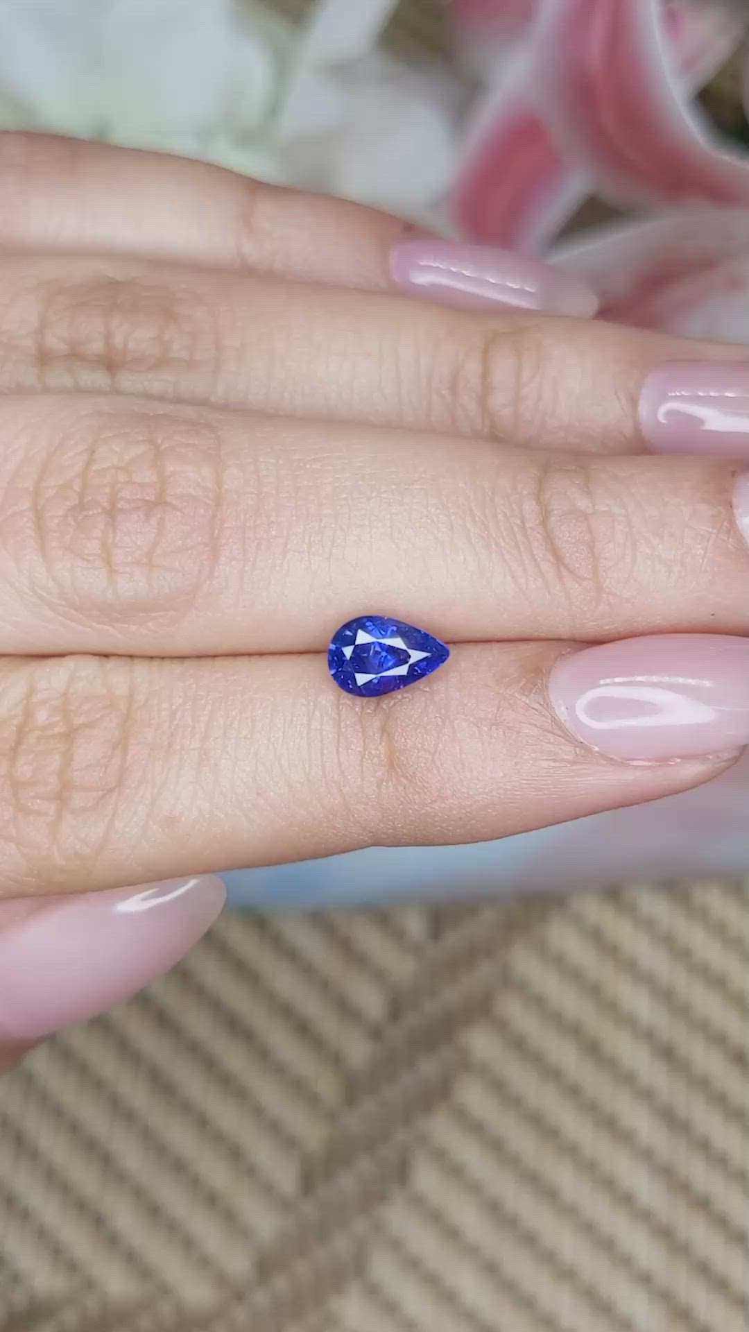 1.22 Ct. Blue Sapphire from Ceylon (Sri Lanka) Size Video