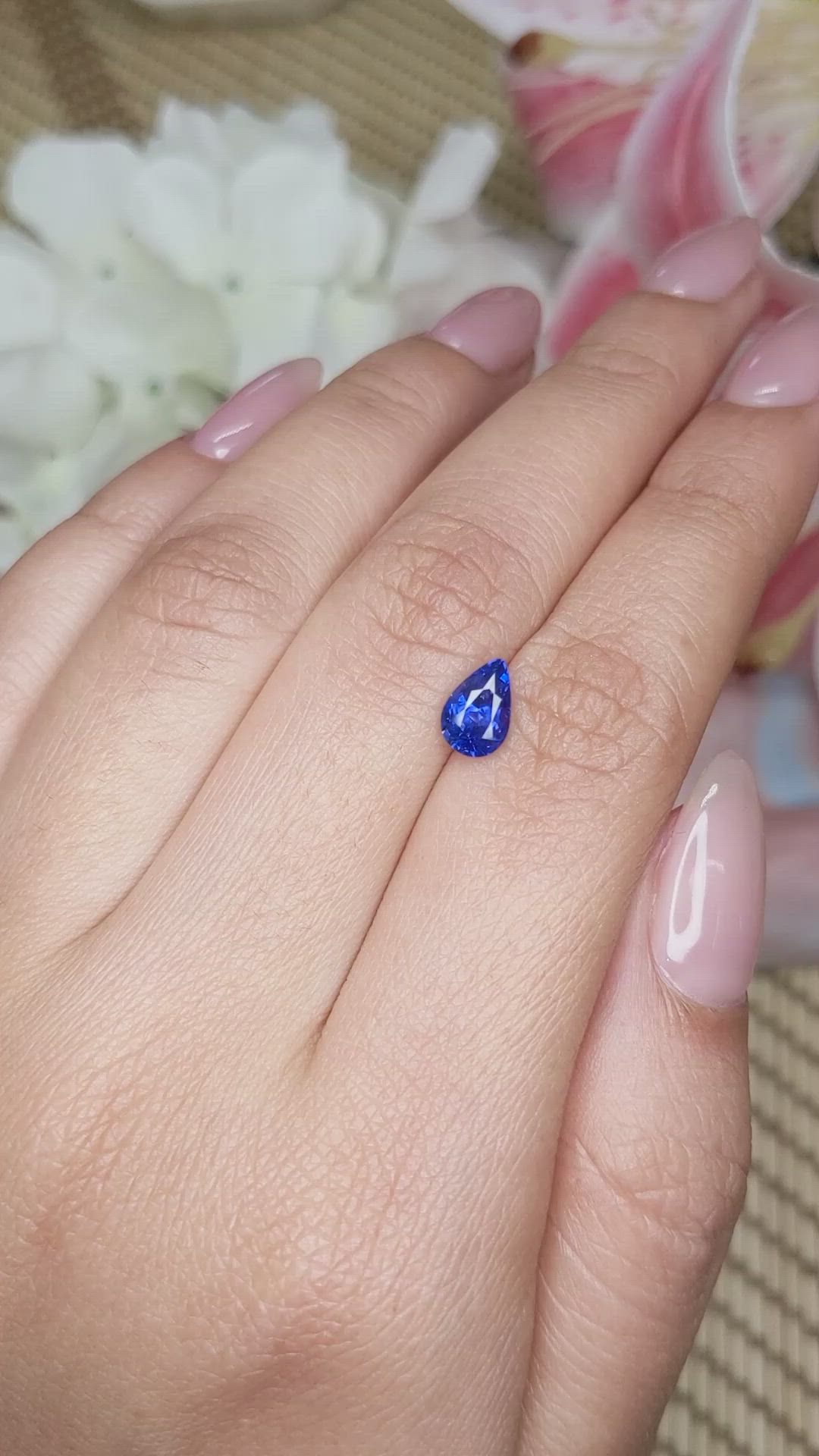 1.22 Ct. Blue Sapphire from Ceylon (Sri Lanka) Size Video