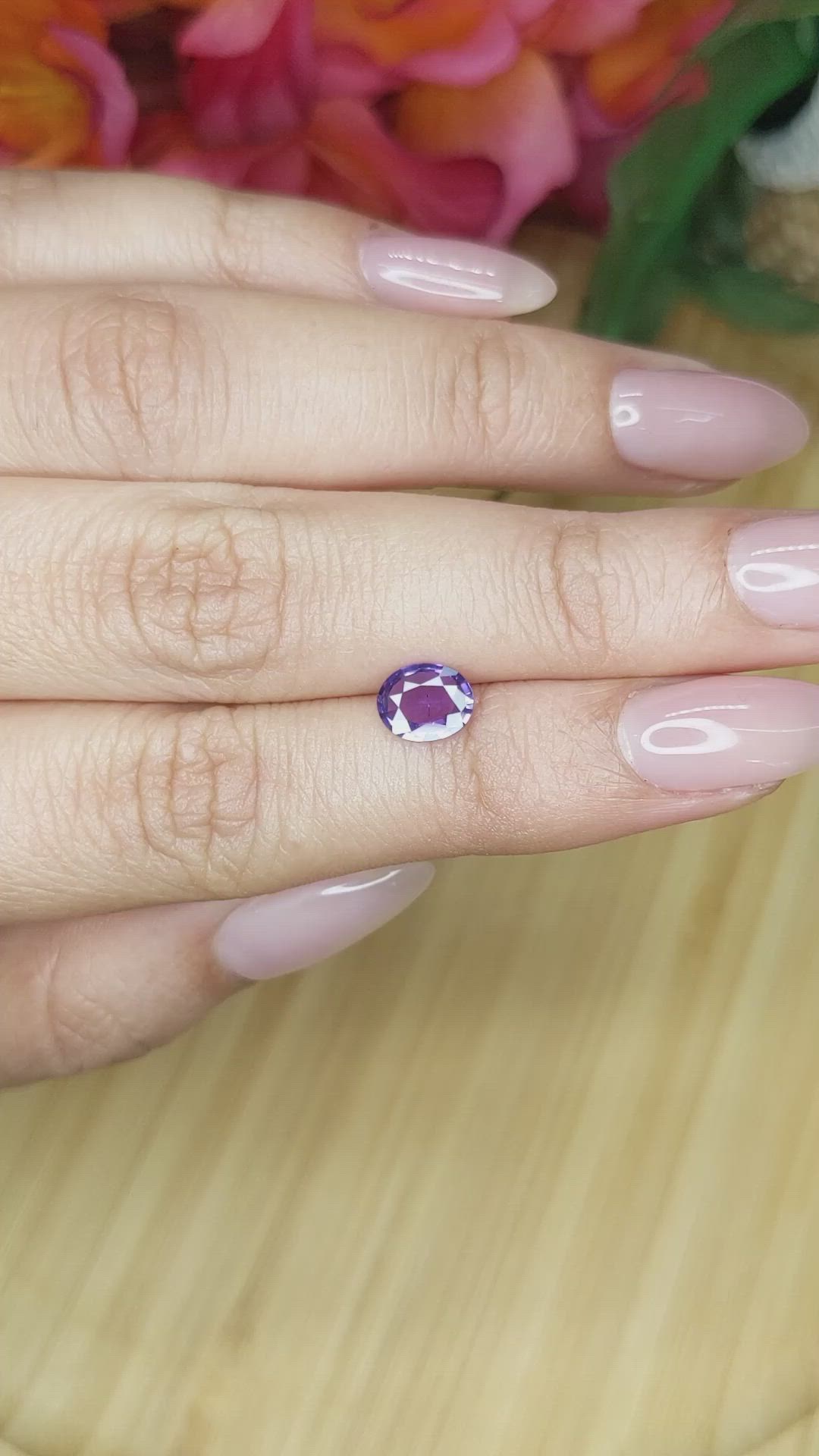 0.92 Ct. Purple Sapphire from Ceylon (Sri Lanka) Size Video