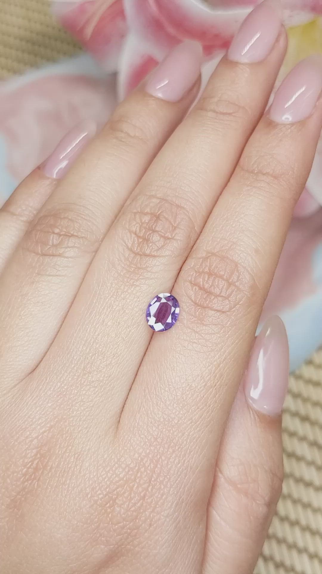 0.92 Ct. Purple Sapphire from Ceylon (Sri Lanka) Size Video
