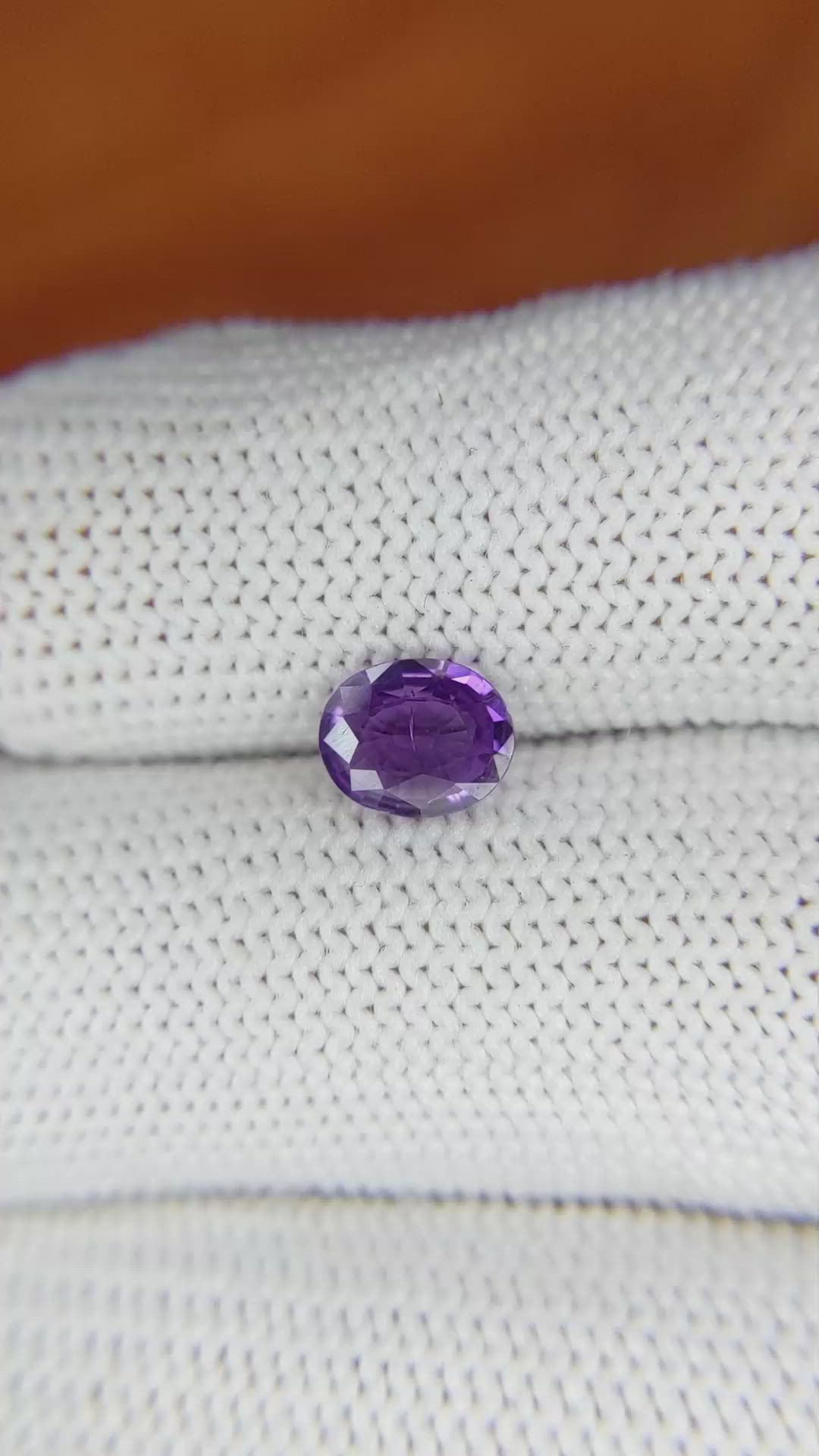 0.92 Ct. Purple Sapphire from Ceylon (Sri Lanka) Size Video