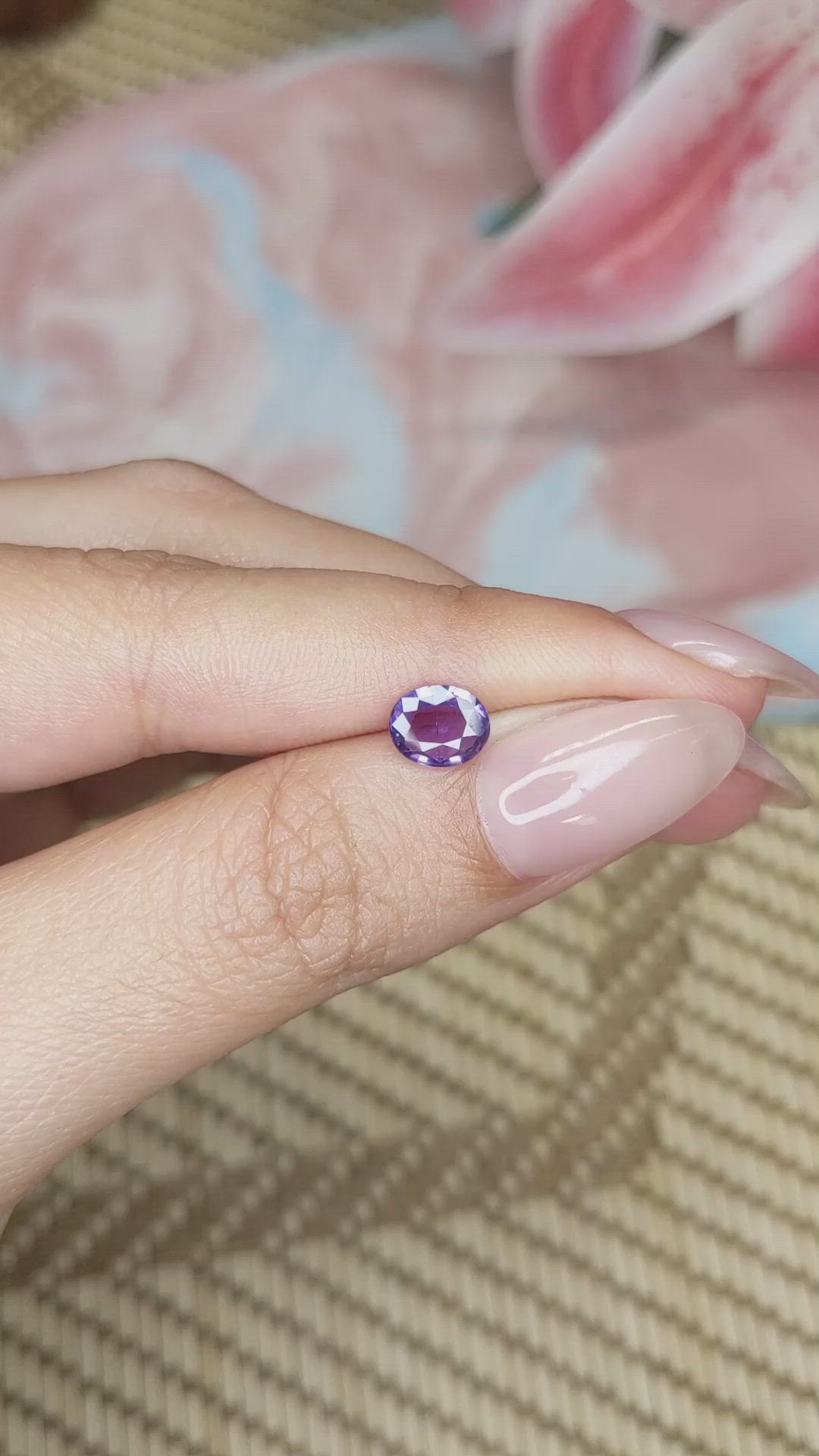 0.92 Ct. Purple Sapphire from Ceylon (Sri Lanka) Size Video