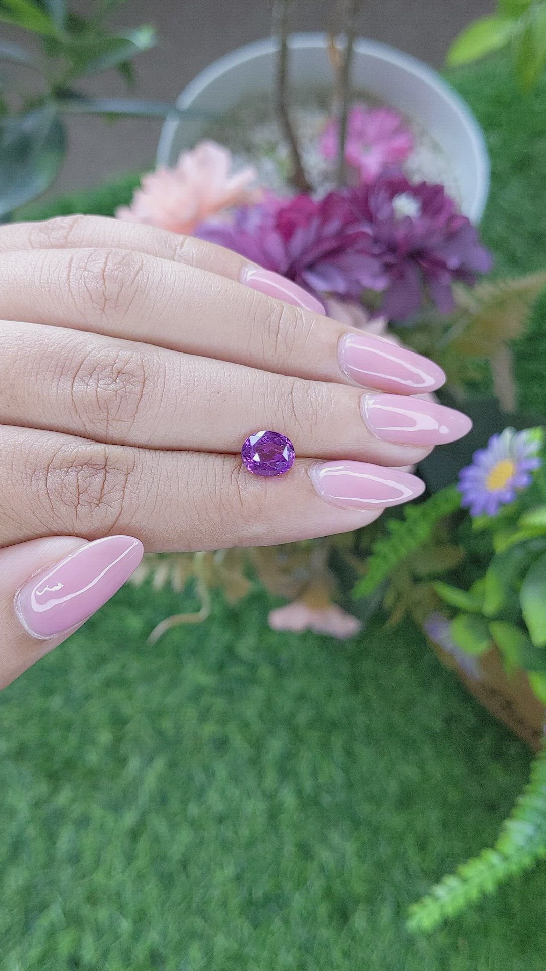 2.03 Ct. Pinkish Purple Sapphire from Ceylon (Sri Lanka) Size Video
