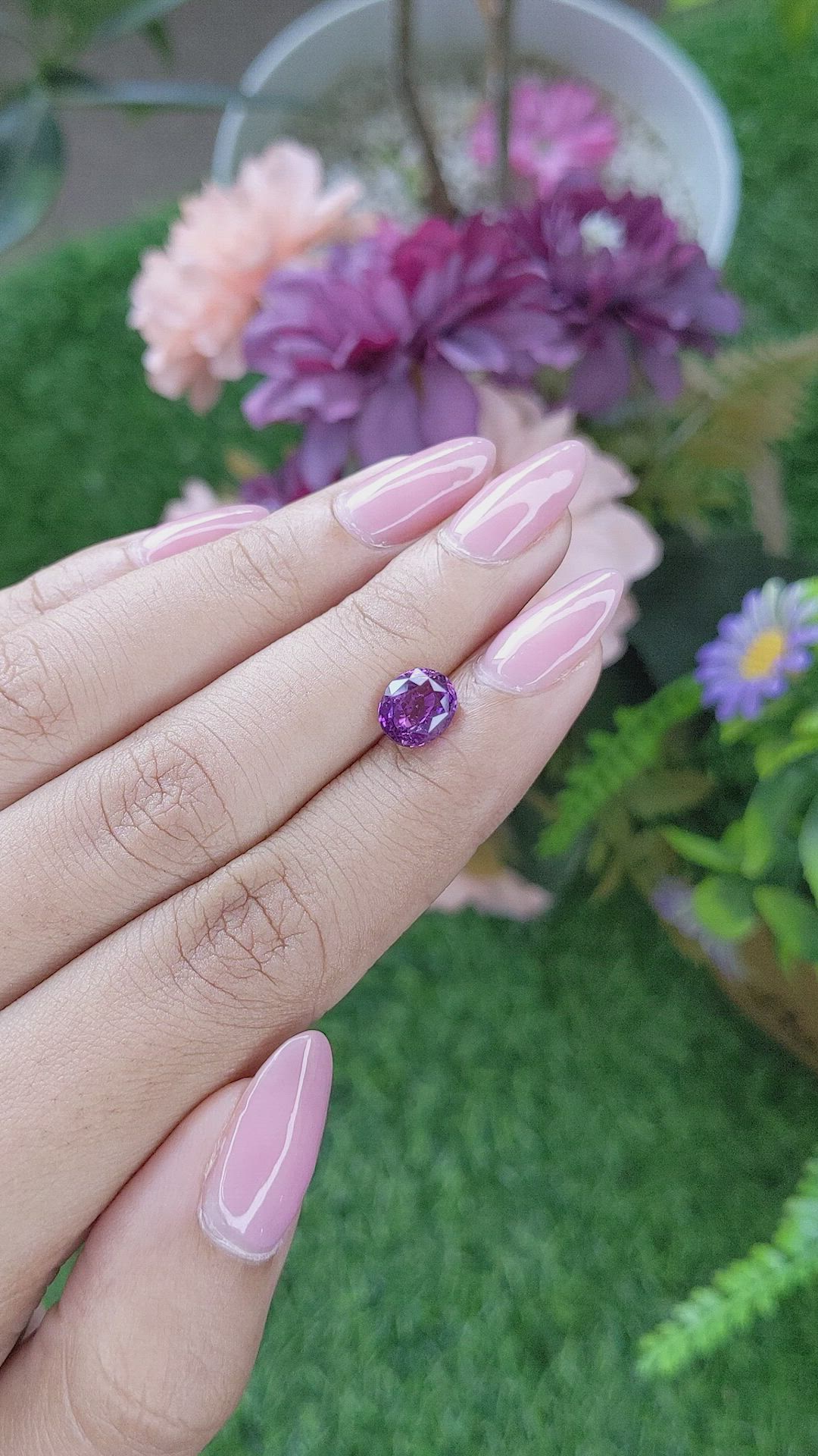 2.03 Ct. Pinkish Purple Sapphire from Ceylon (Sri Lanka) Size Video