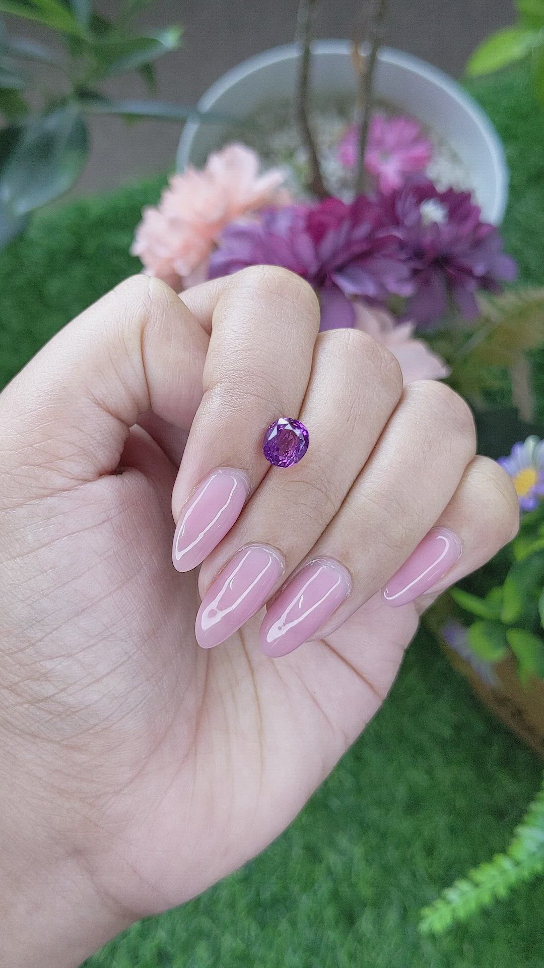 2.03 Ct. Pinkish Purple Sapphire from Ceylon (Sri Lanka) Size Video