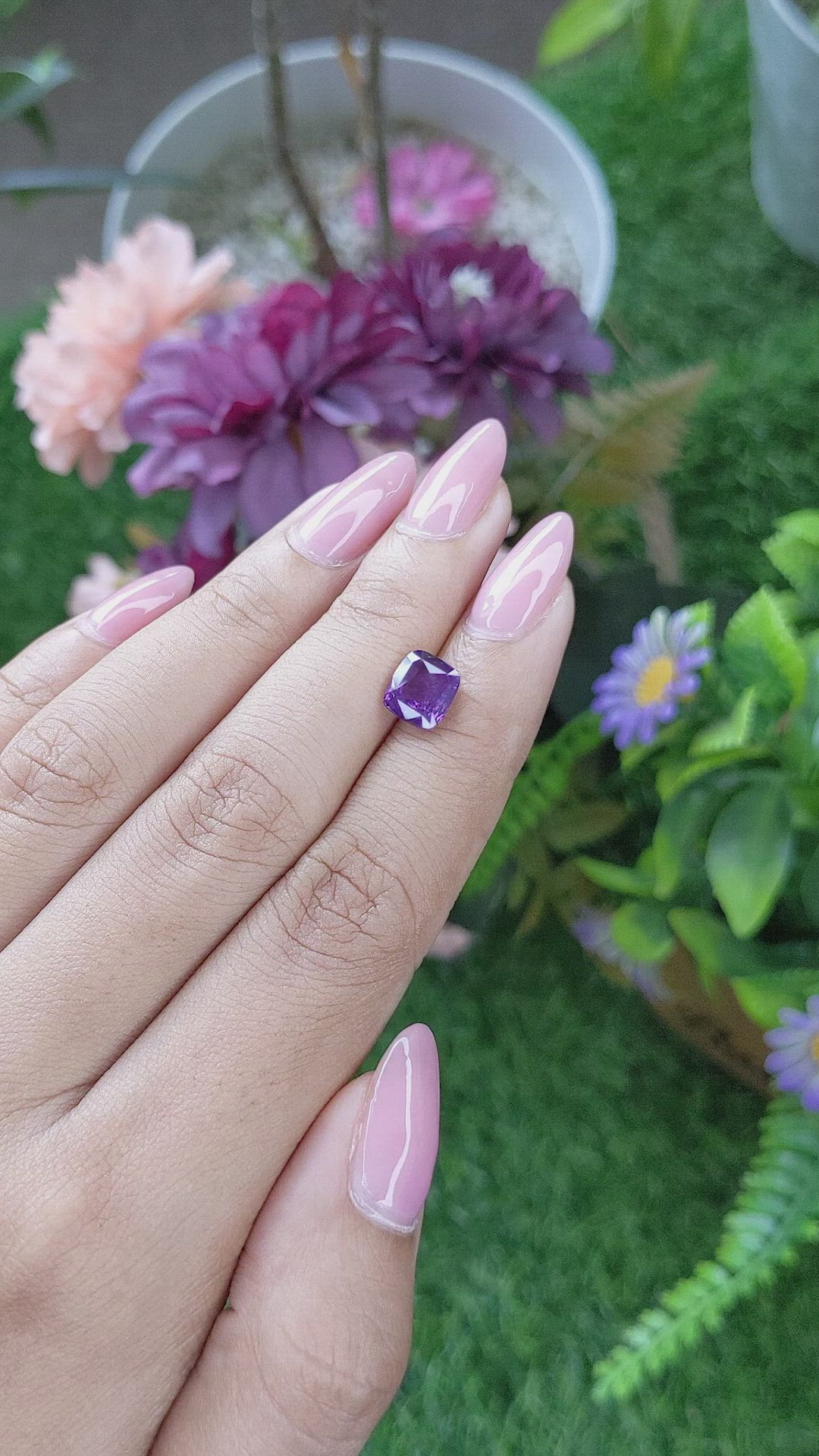 2.50 Ct. Purple Sapphire from Ceylon (Sri Lanka) Size Video