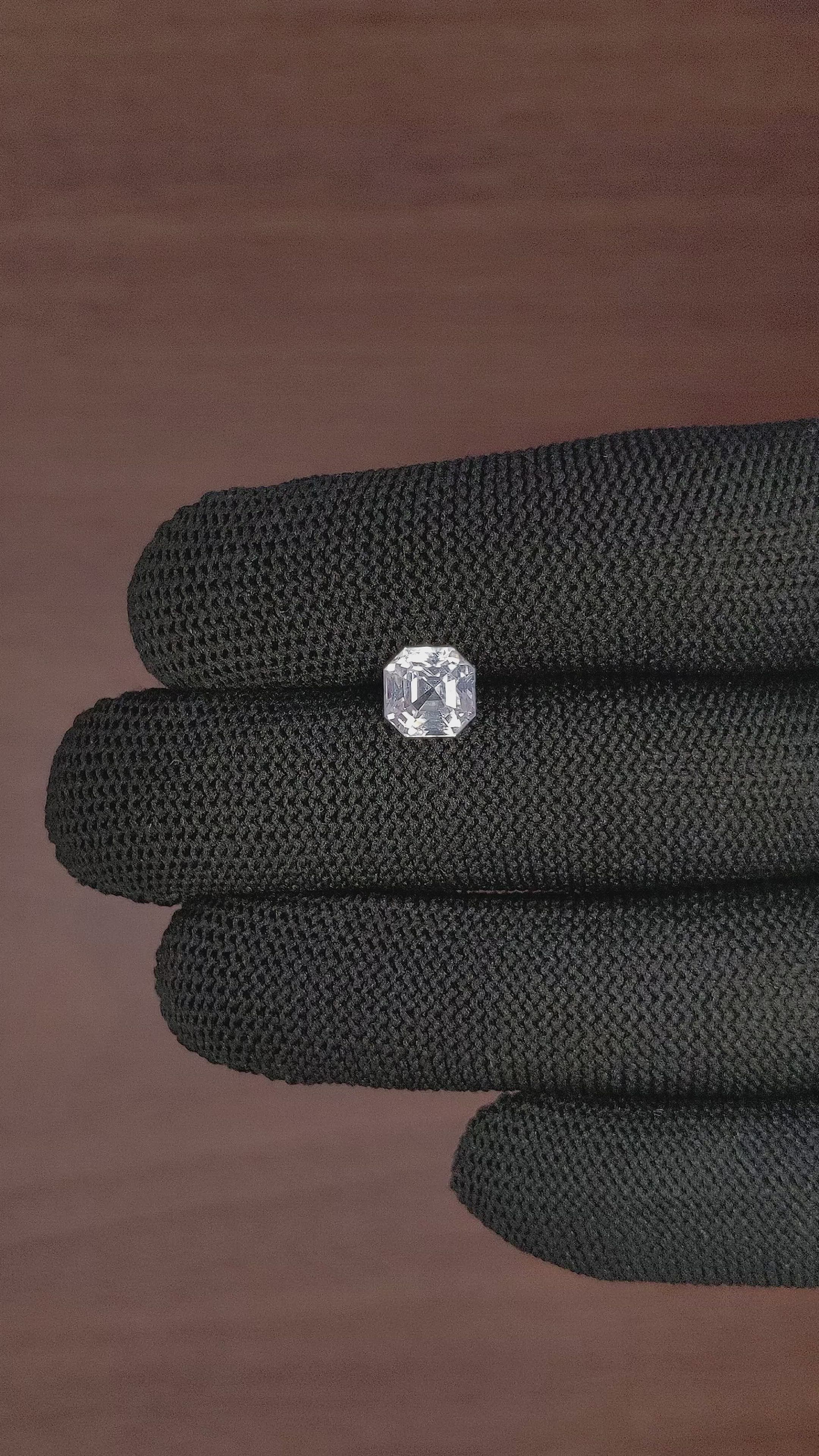2.57 Ct. White Sapphire from Ceylon (Sri Lanka) Size Video