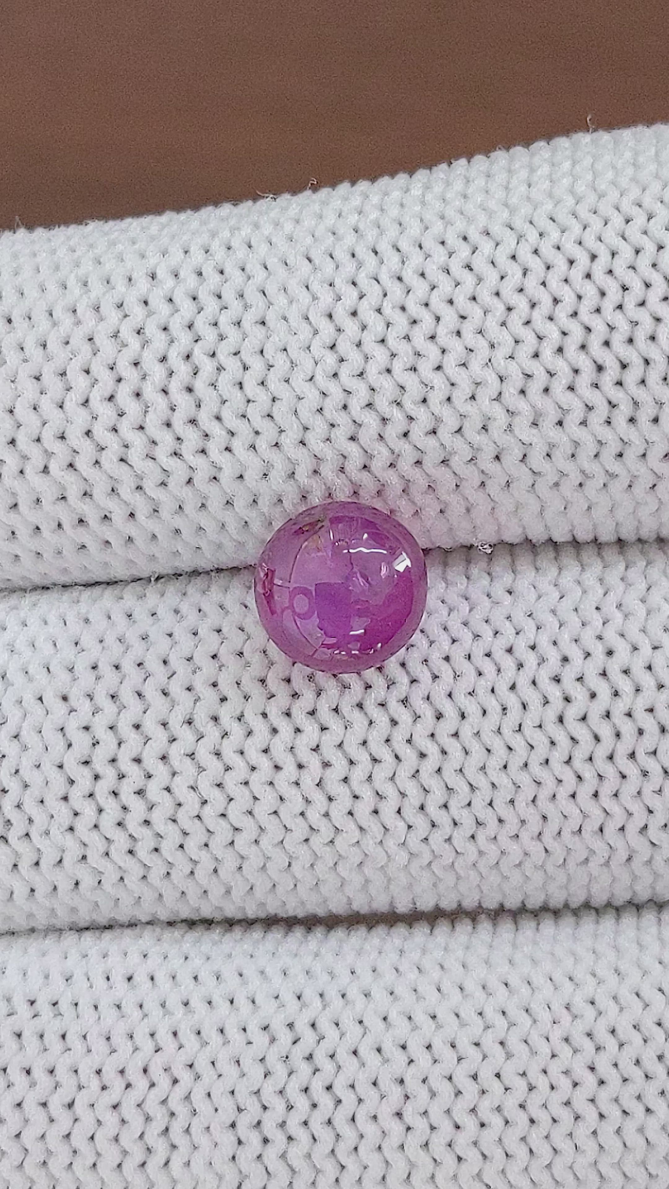 4.06 Ct. Purplish Pink Star Sapphire from Ceylon (Sri Lanka) Size Video