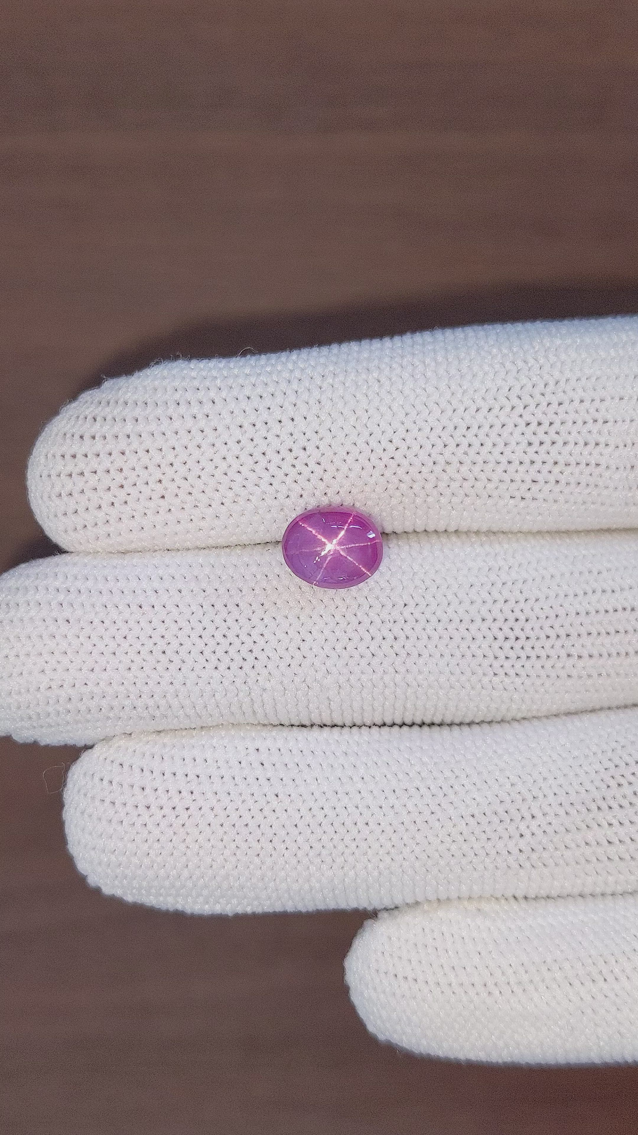 5.06 Ct. Purplish Pink Star Sapphire from Ceylon (Sri Lanka) Size Video