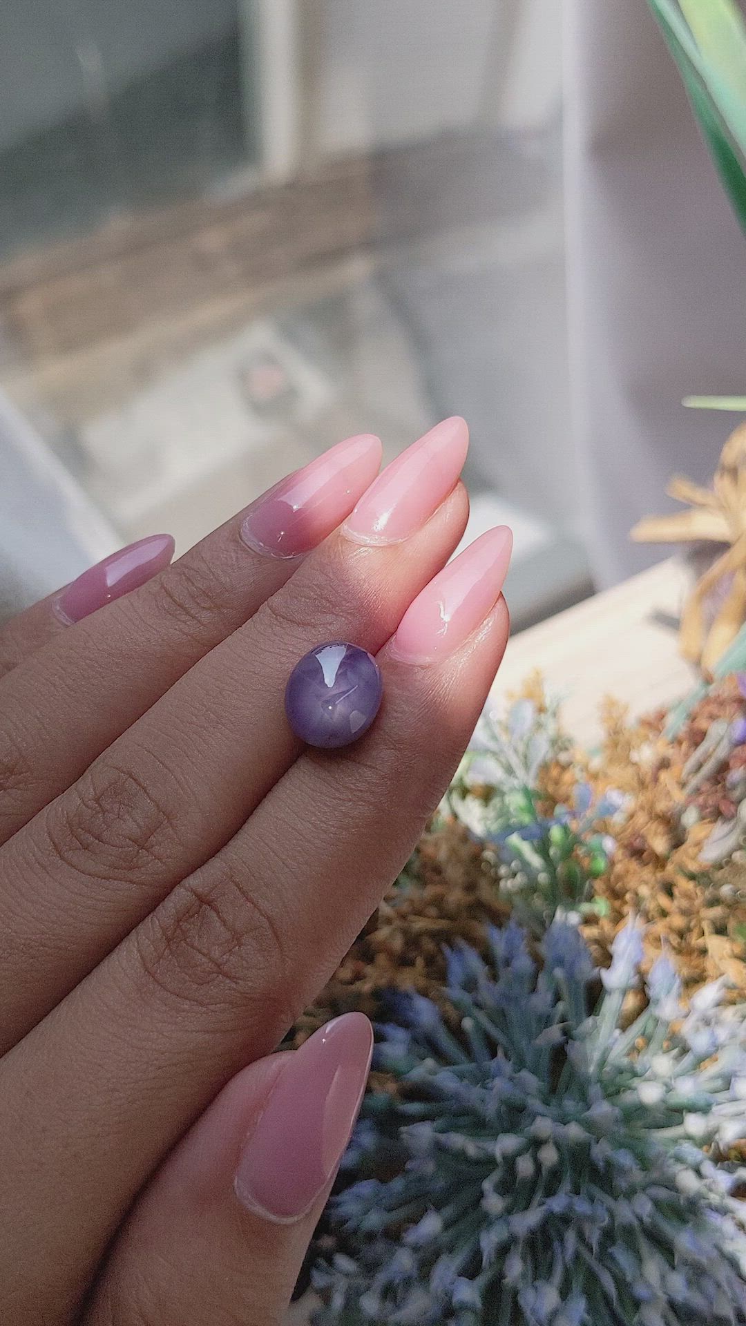 6.52 Ct. Violet Star Sapphire from Ceylon (Sri Lanka) Size Video