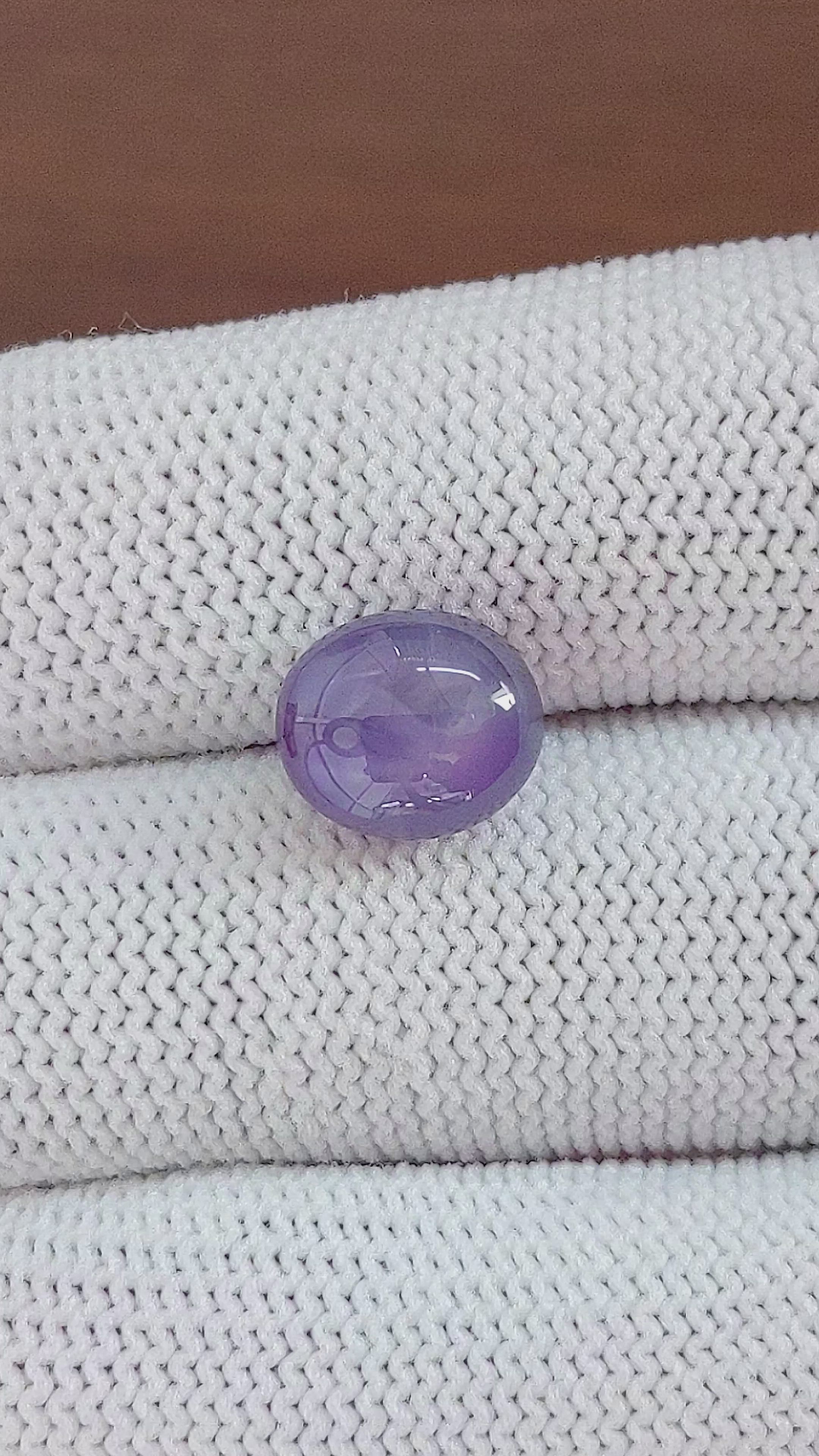 6.52 Ct. Violet Star Sapphire from Ceylon (Sri Lanka) Size Video