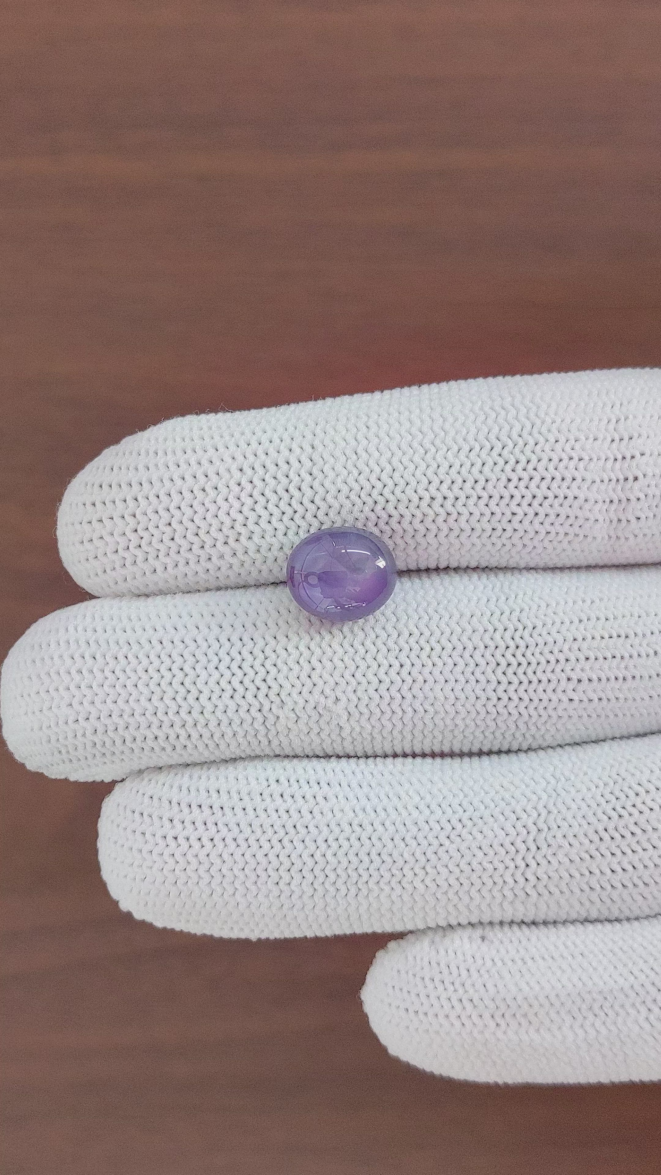 6.52 Ct. Violet Star Sapphire from Ceylon (Sri Lanka) Size Video