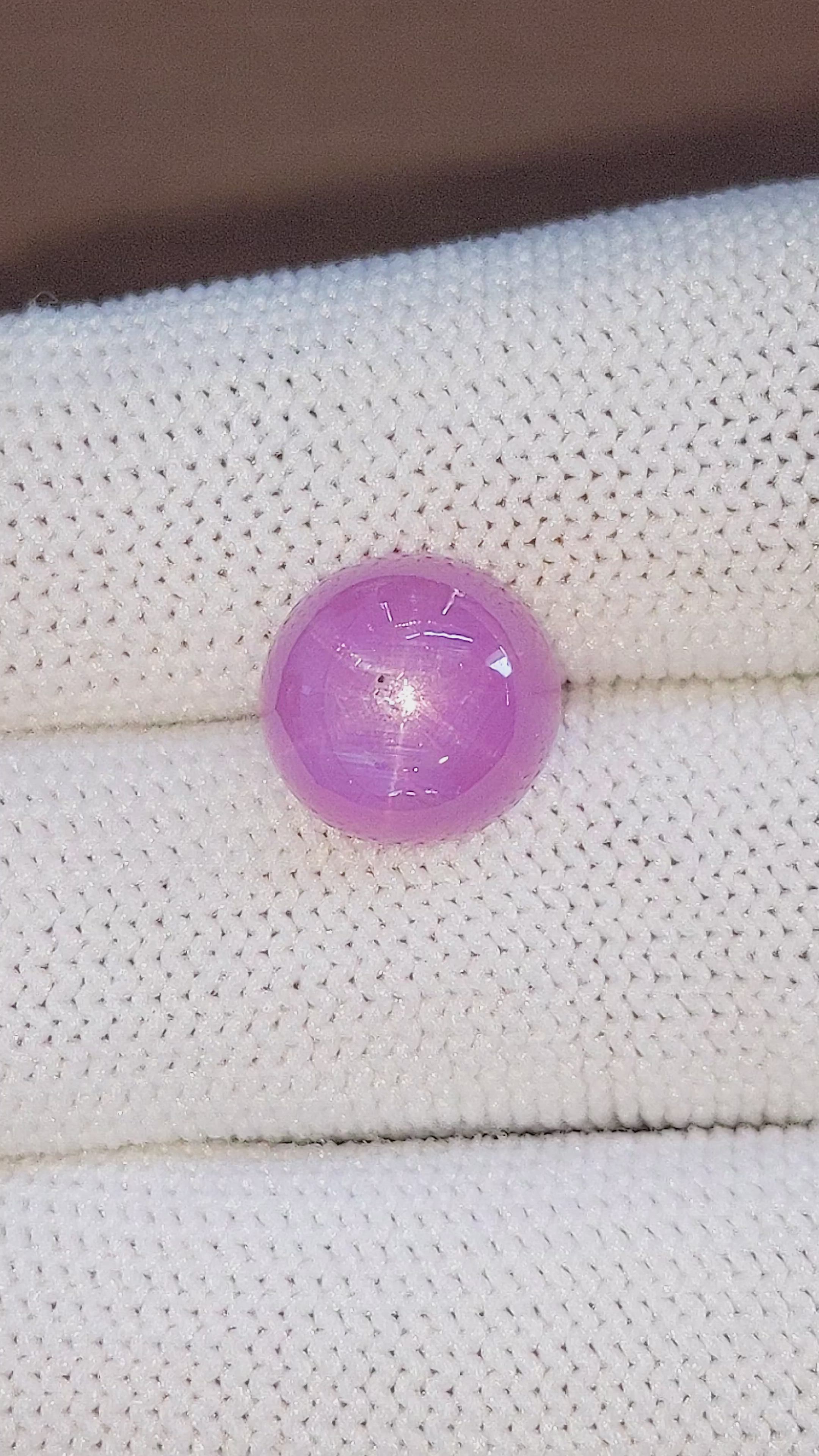 8.79 Ct. Purplish Pink Star Sapphire from Ceylon (Sri Lanka) Size Video