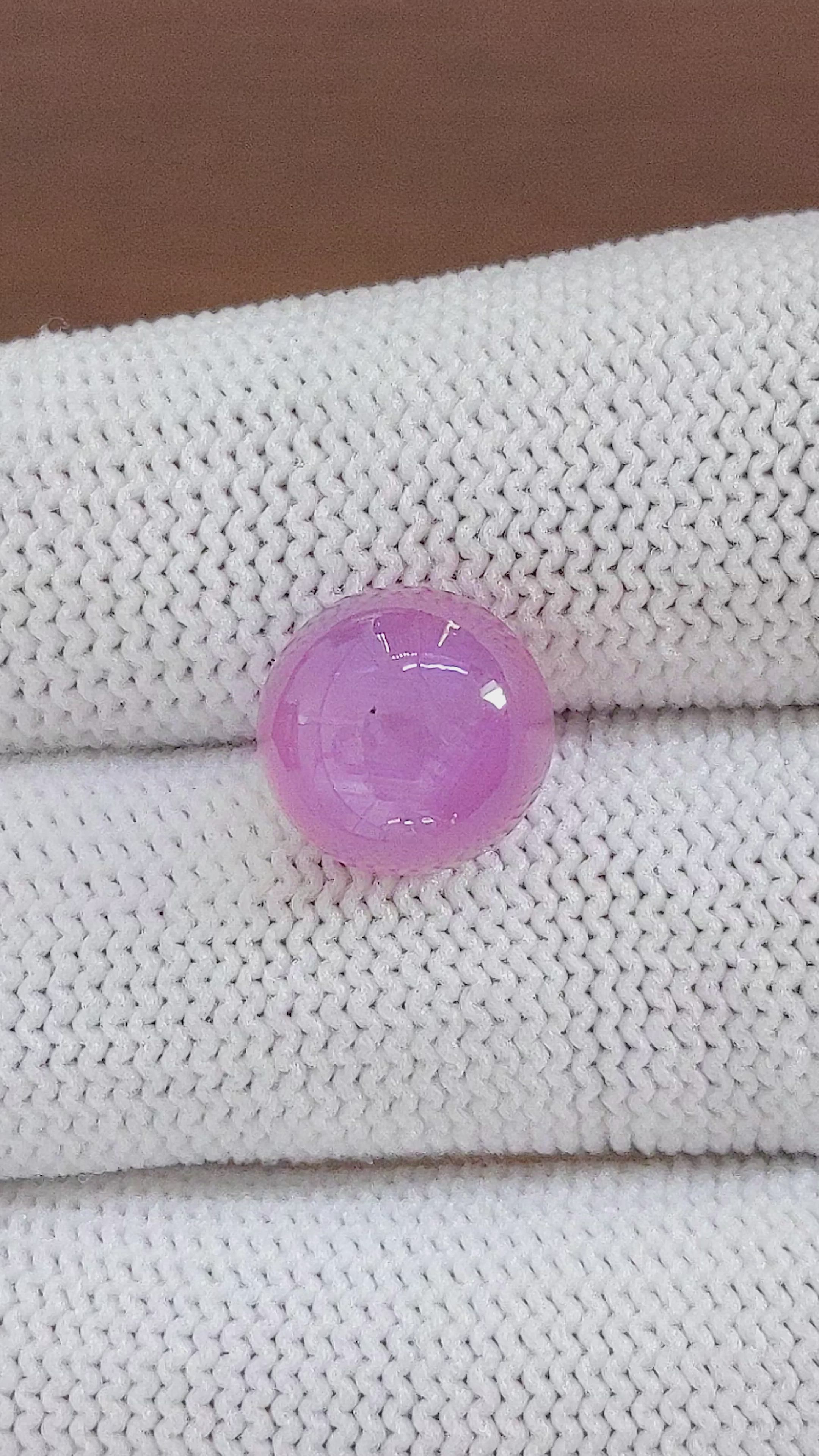 8.79 Ct. Purplish Pink Star Sapphire from Ceylon (Sri Lanka) Size Video