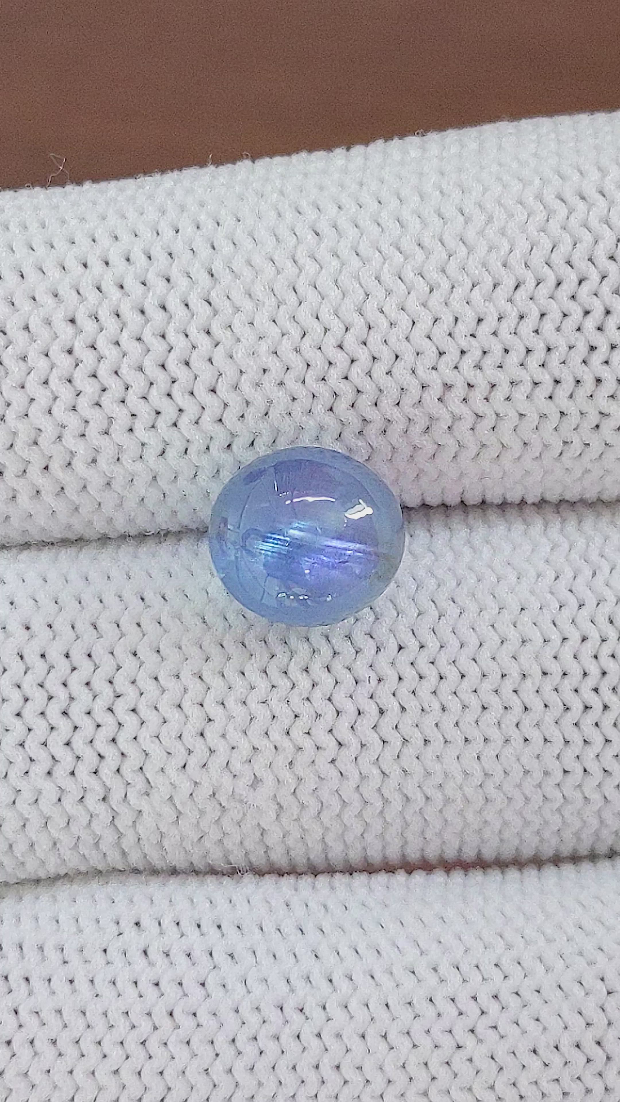 6.07 Ct. Blue Star Sapphire from Ceylon (Sri Lanka) Size Video