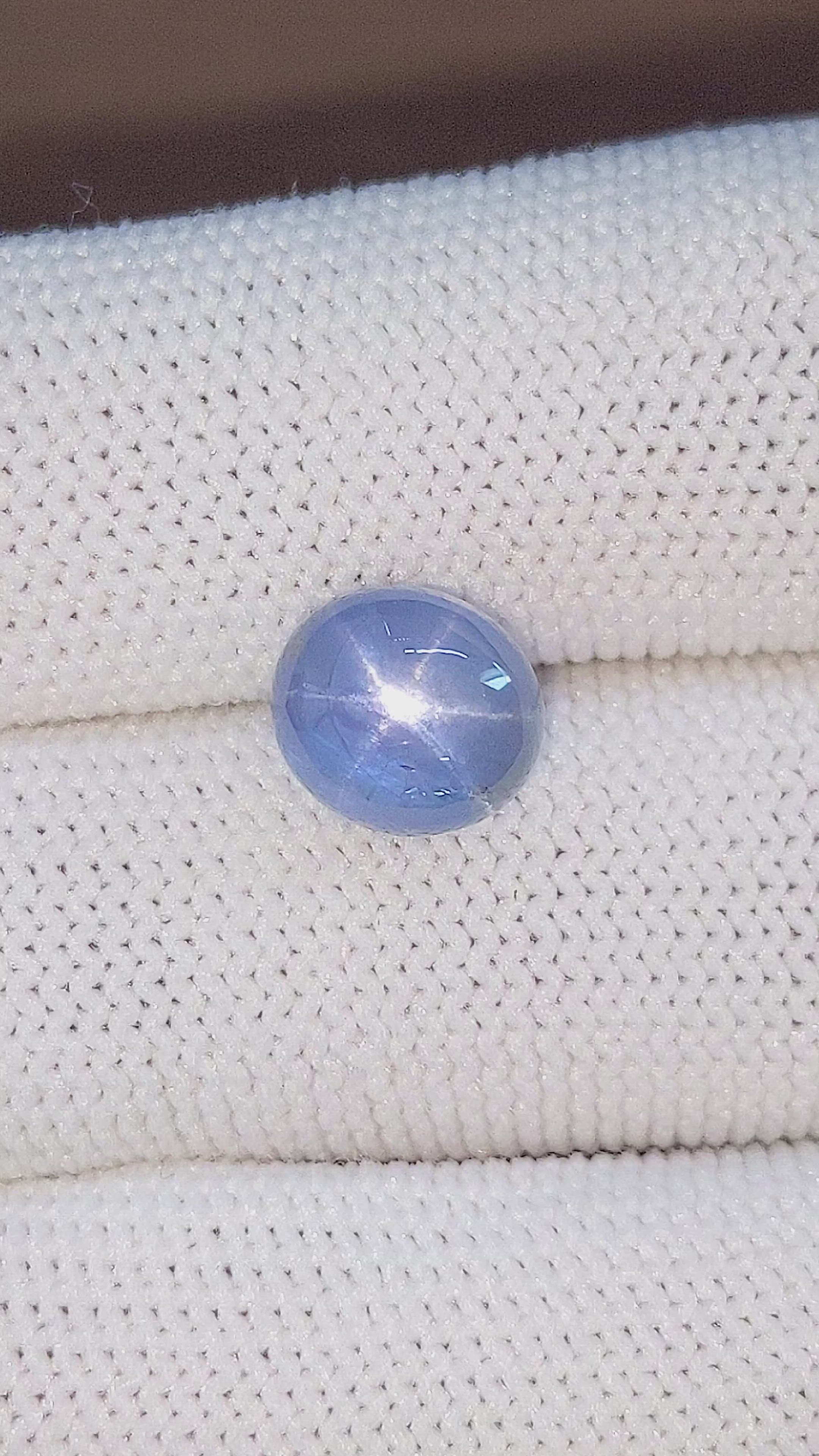 6.07 Ct. Blue Star Sapphire from Ceylon (Sri Lanka) Size Video