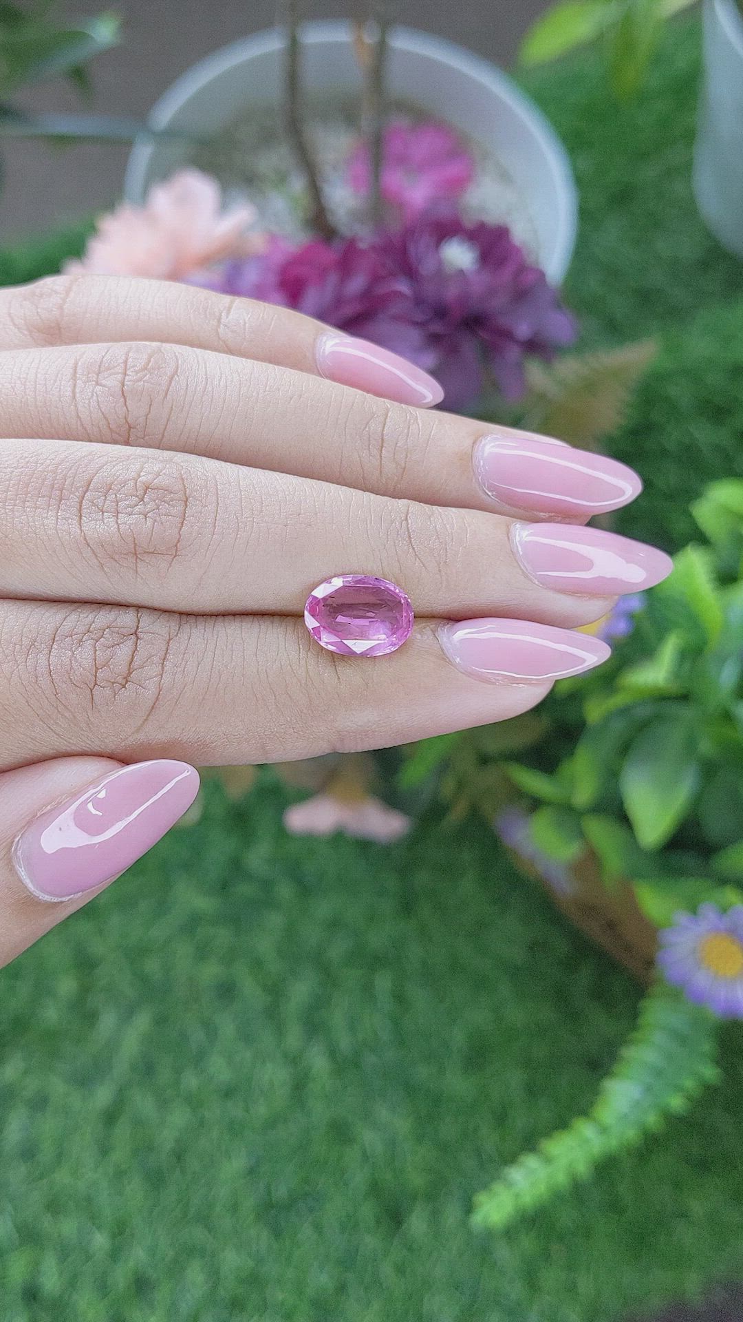 3.01 Ct. Purplish Pink Sapphire from Ceylon (Sri Lanka) Size Video