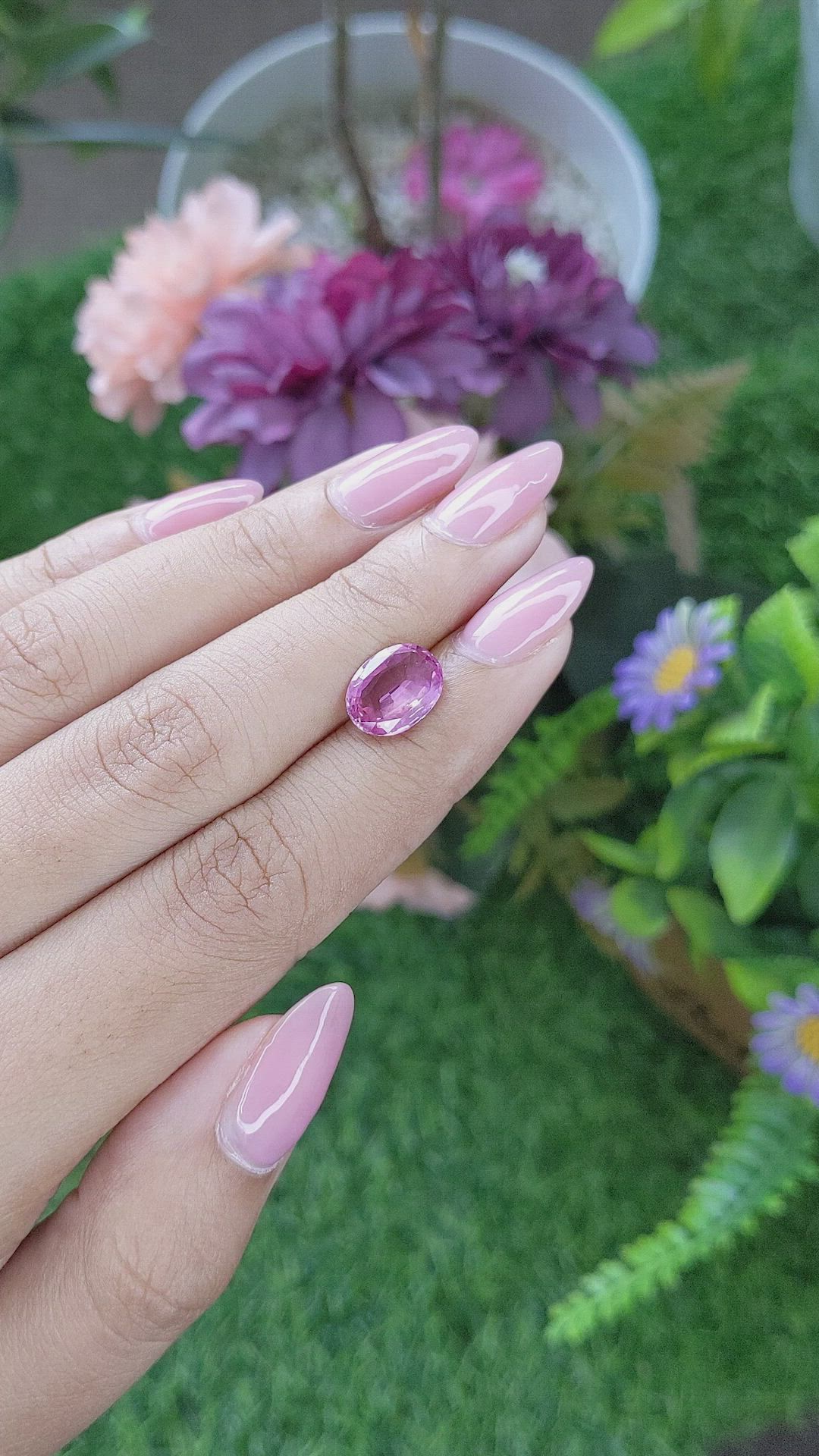 3.01 Ct. Purplish Pink Sapphire from Ceylon (Sri Lanka) Size Video
