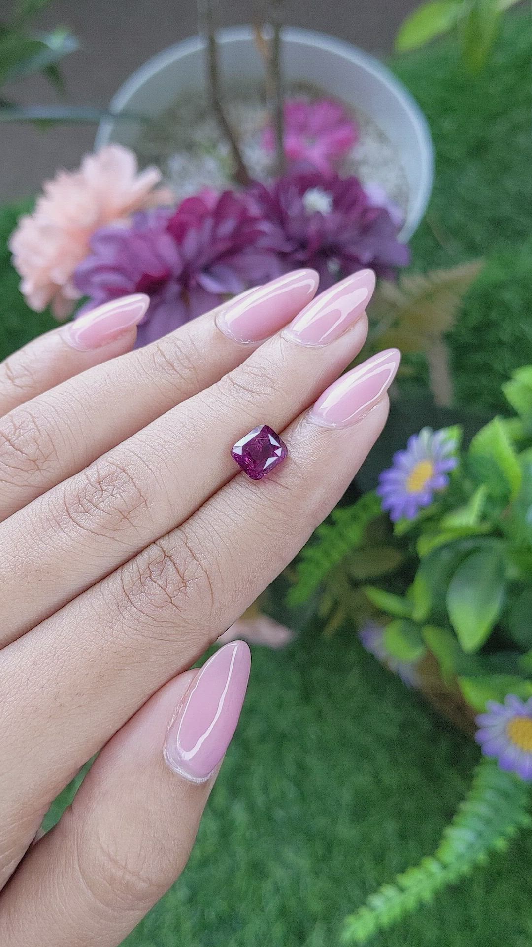 2.64 Ct. Purplish Pink Sapphire from Ceylon (Sri Lanka) Size Video
