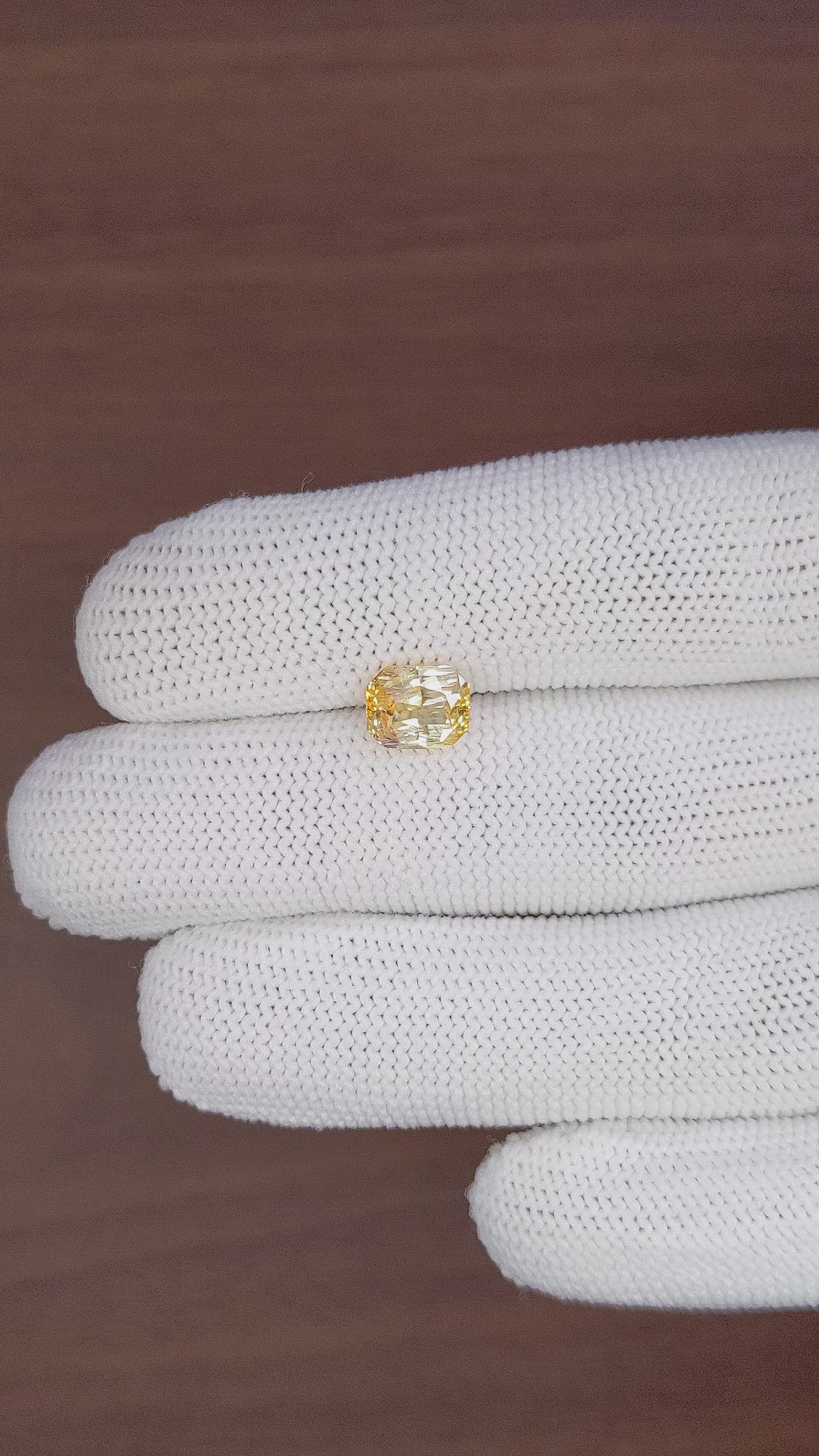 2.17 Ct. Orangish Yellow Sapphire from Ceylon (Sri Lanka) Size Video