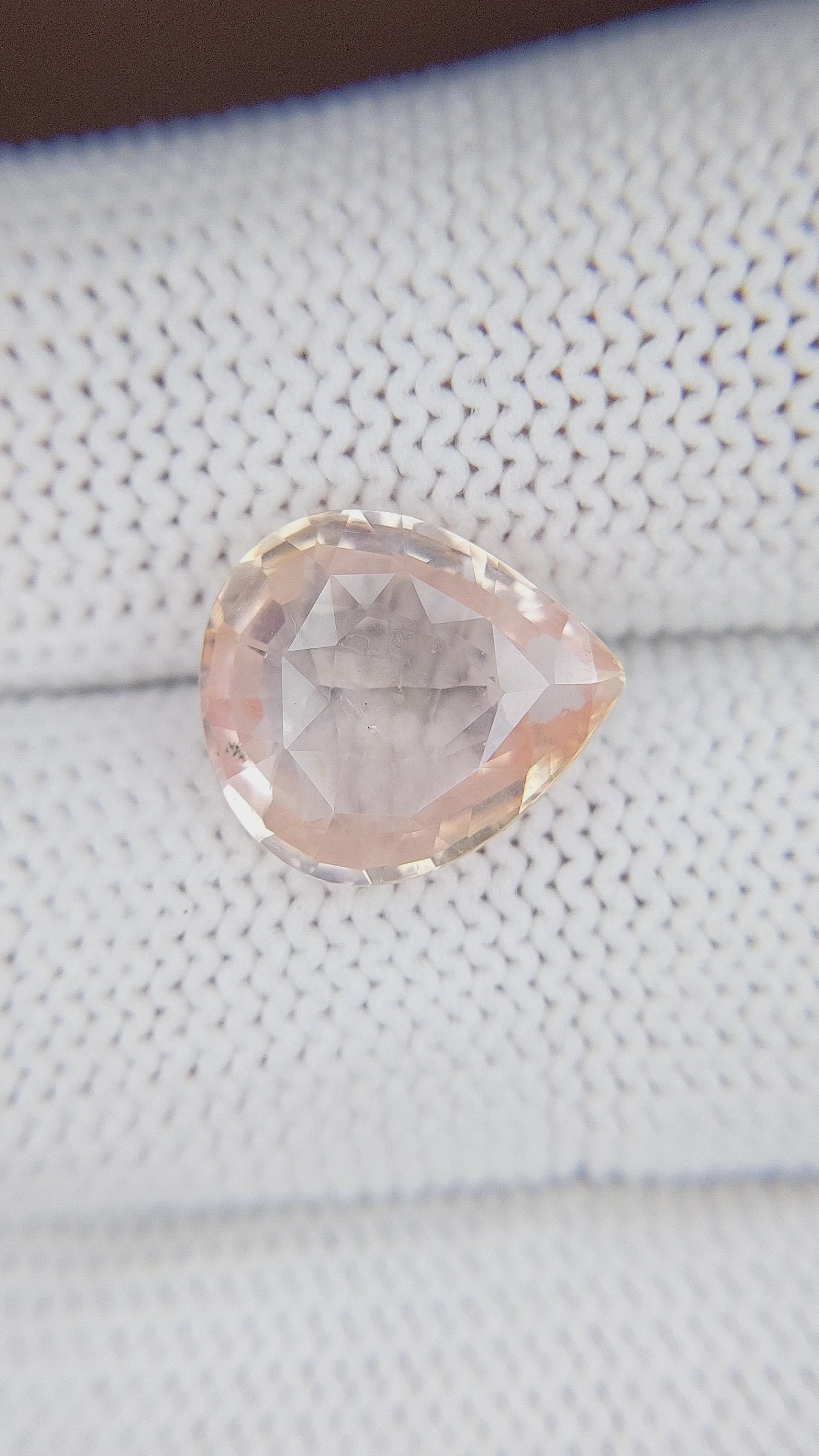 6.05 Ct. Peach Sapphire from Ceylon (Sri Lanka) Size Video