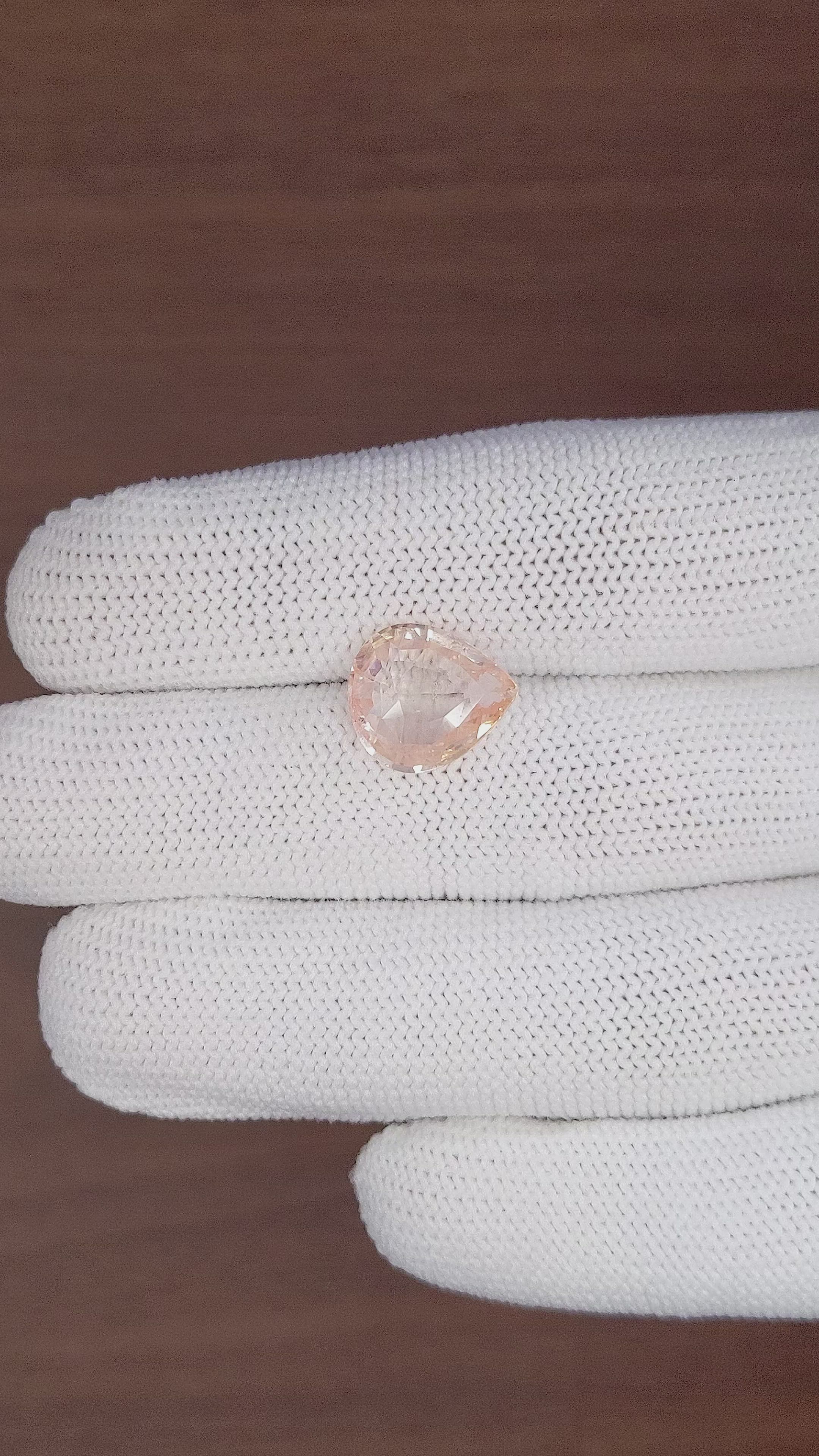 6.05 Ct. Peach Sapphire from Ceylon (Sri Lanka) Size Video