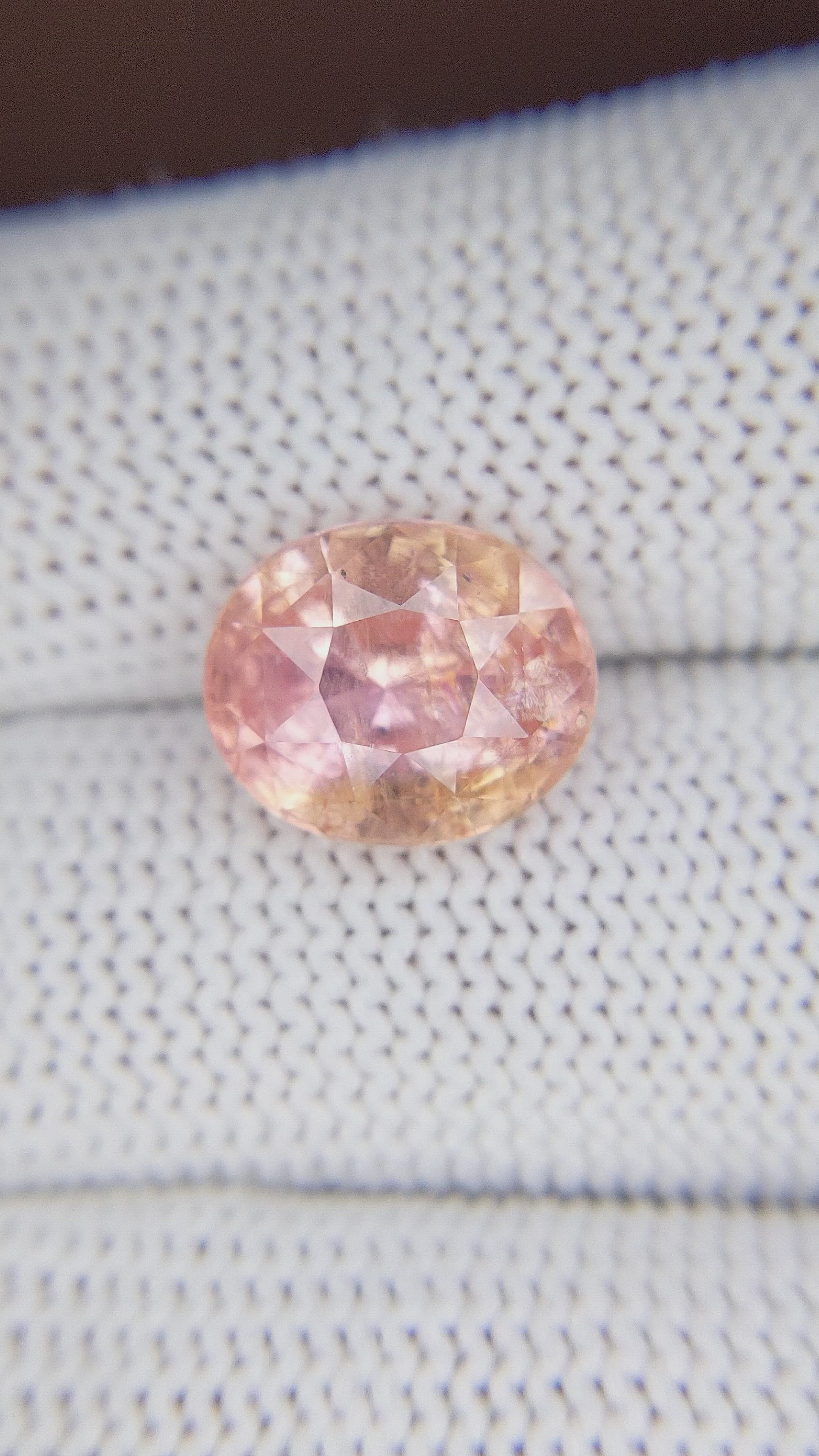 6.56 Ct. Padparadscha Sapphire from Ceylon (Sri Lanka) Size Video