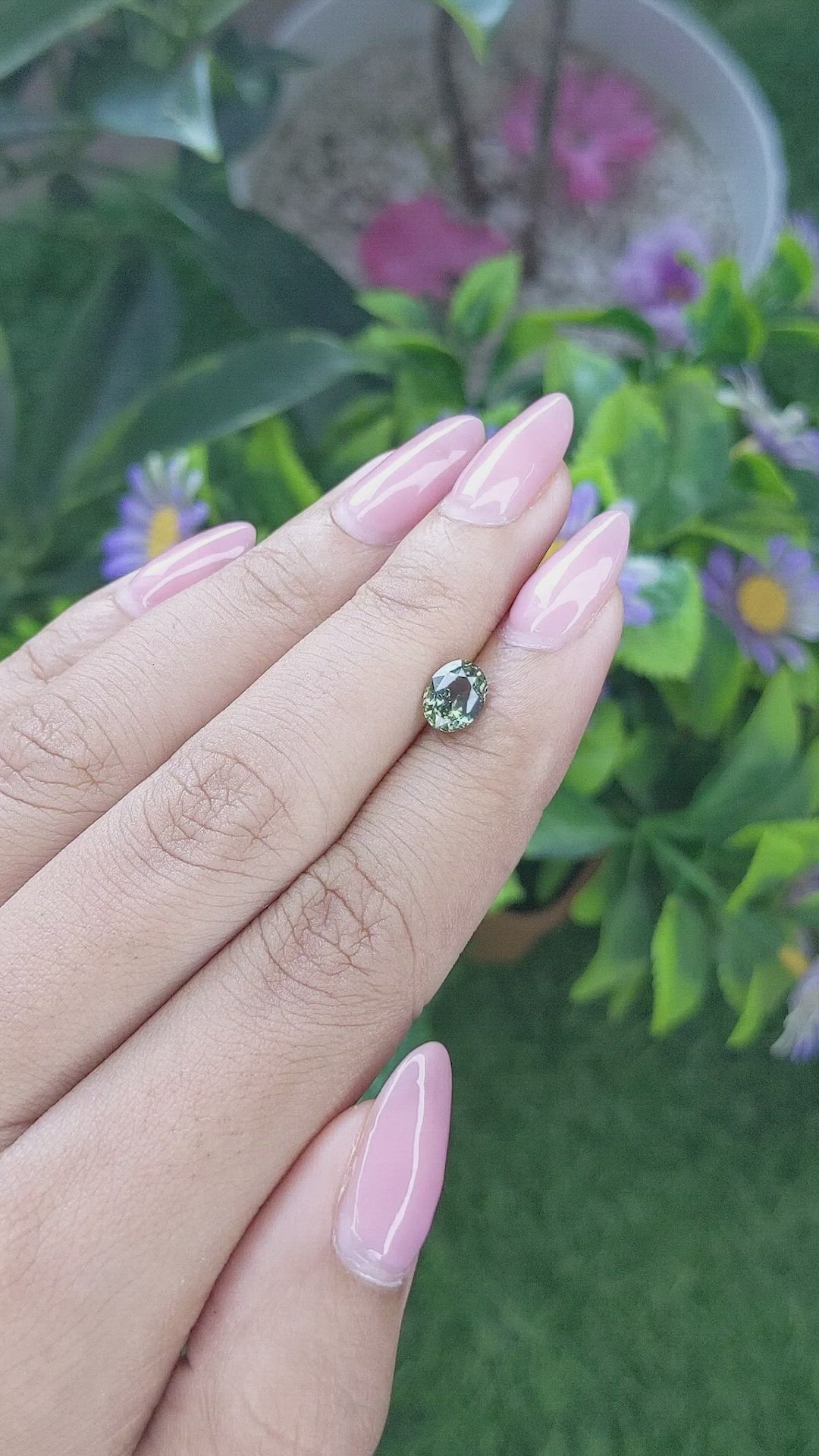 1.12 Ct. Yellowish Green Sapphire from Tanzania Size Video