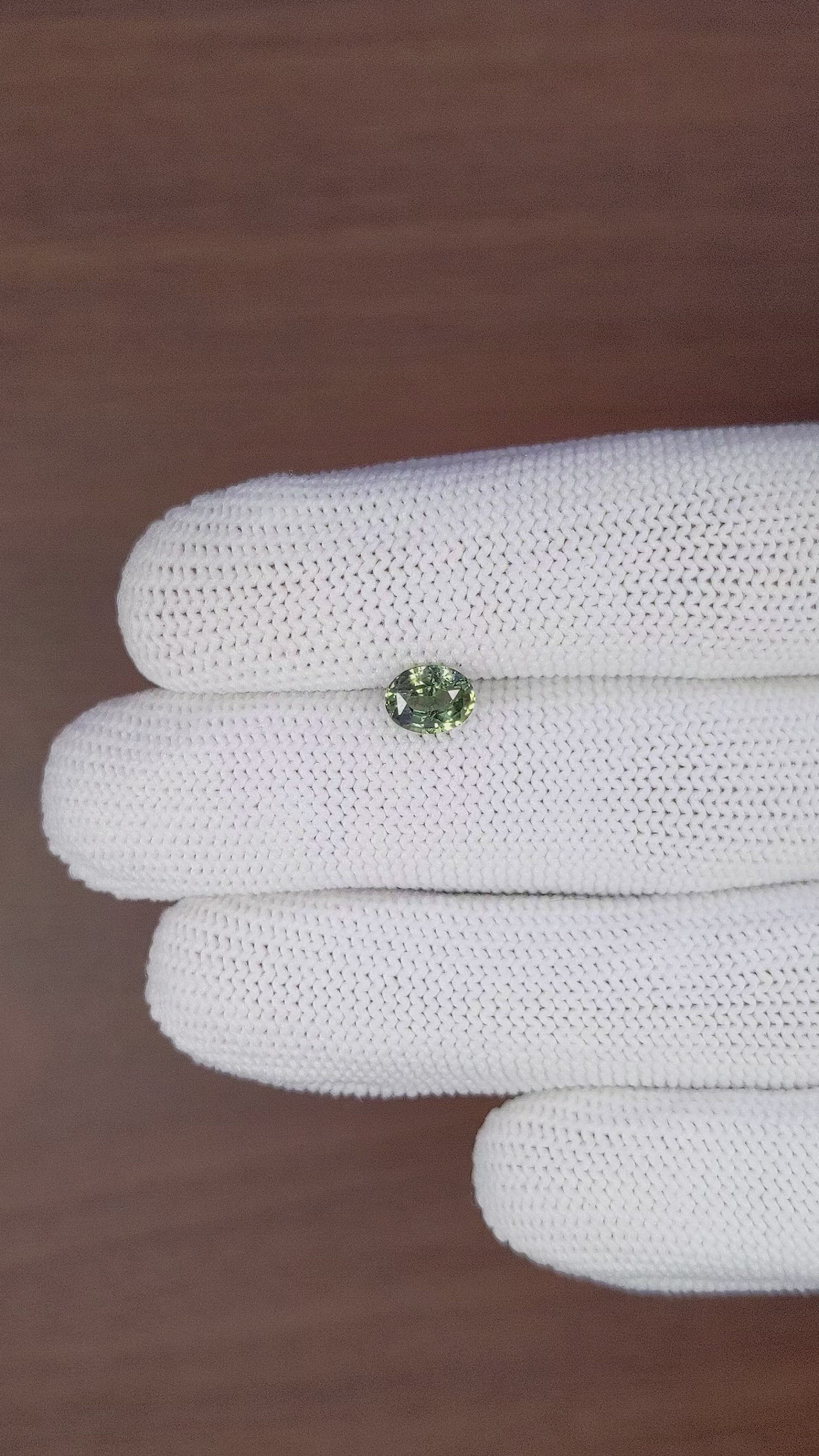 1.12 Ct. Yellowish Green Sapphire from Tanzania Size Video
