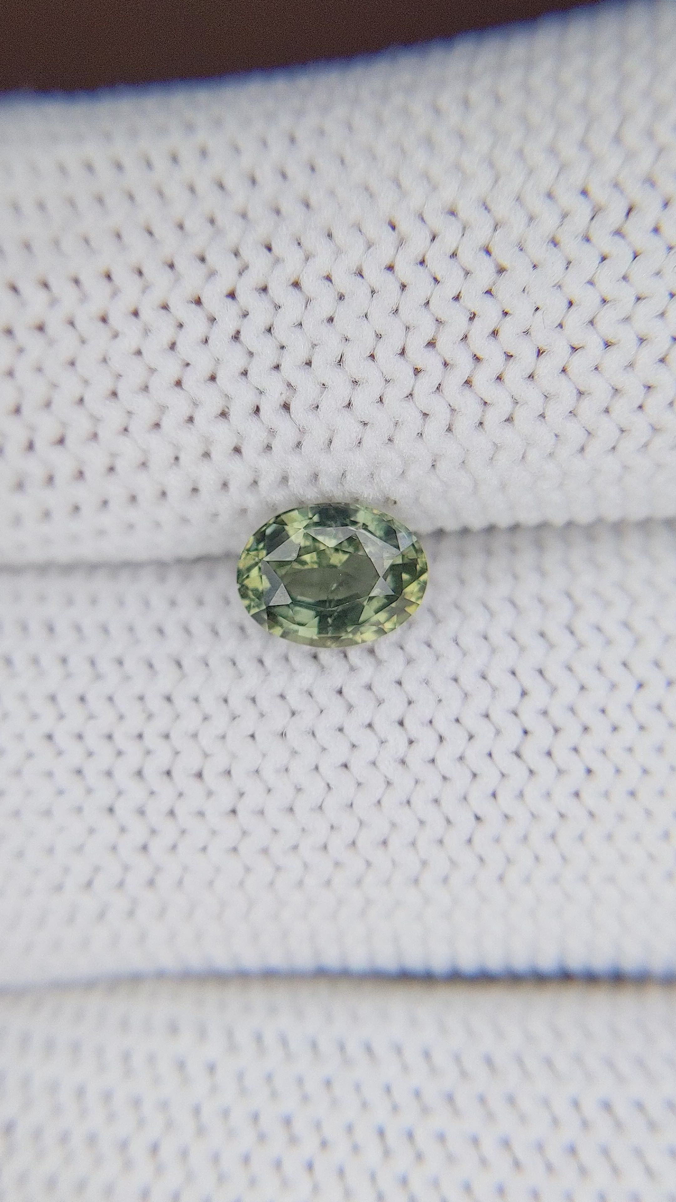1.12 Ct. Yellowish Green Sapphire from Tanzania Size Video