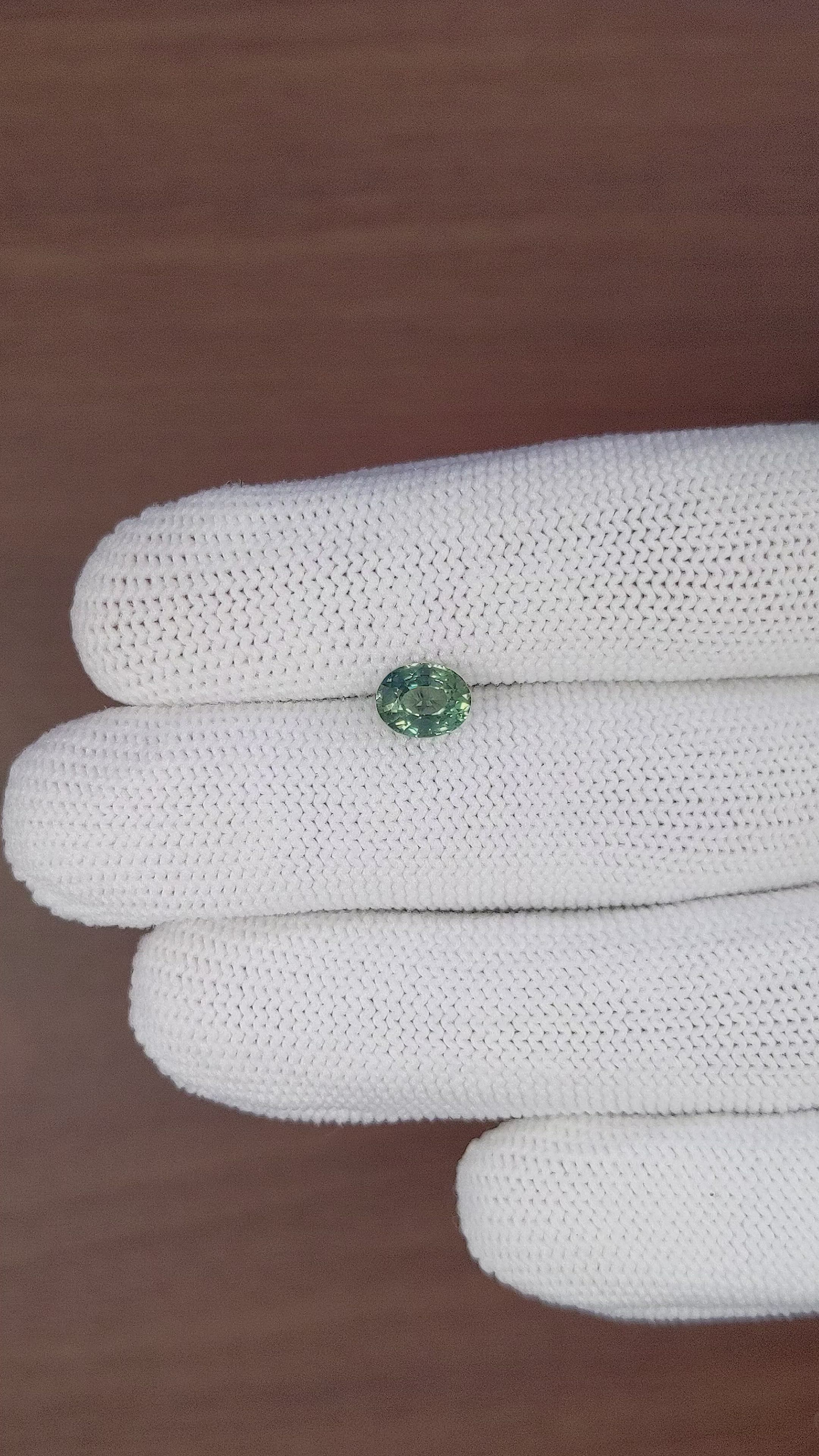 1.39 Ct. Bluish Green Sapphire from Tanzania Size Video