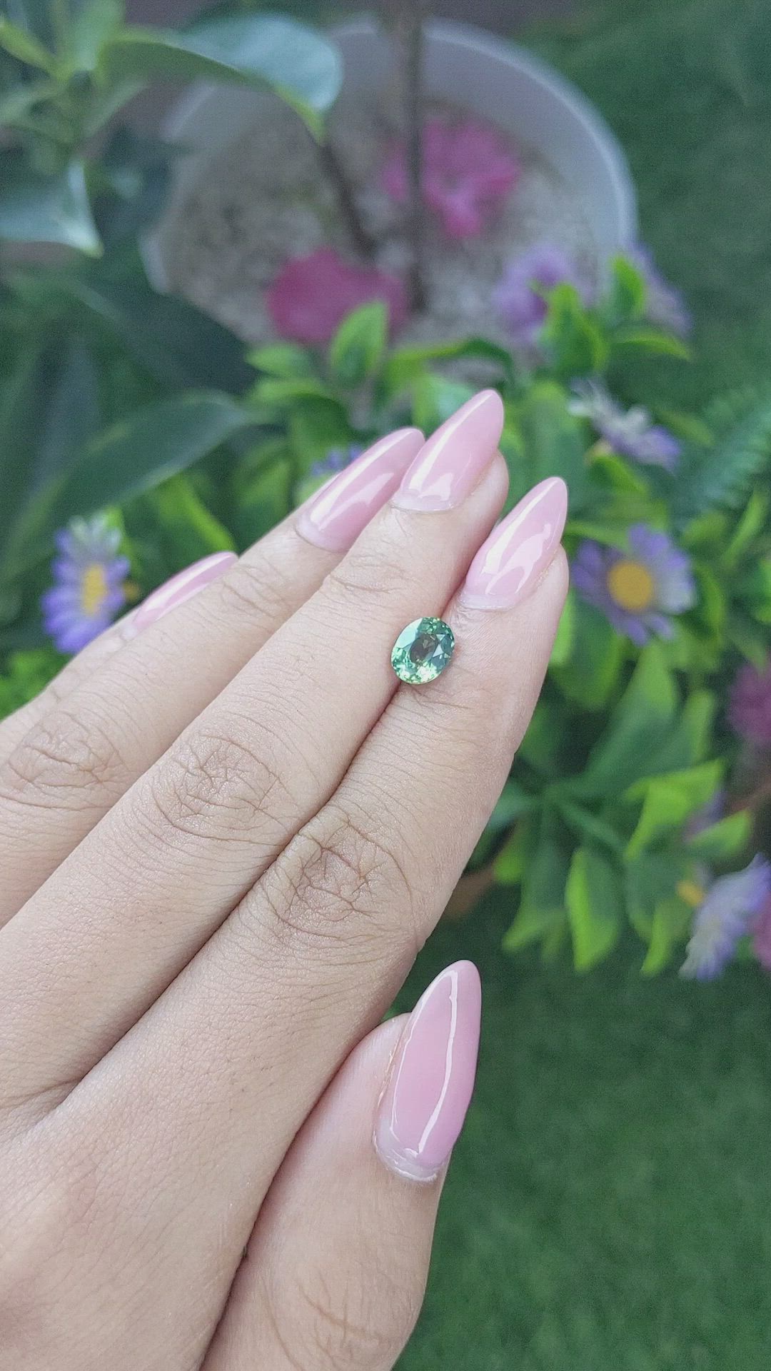 1.39 Ct. Bluish Green Sapphire from Tanzania Size Video