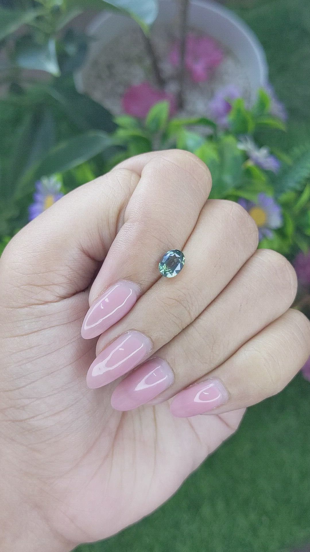 1.19 Ct. Bluish Green Sapphire from Tanzania Size Video