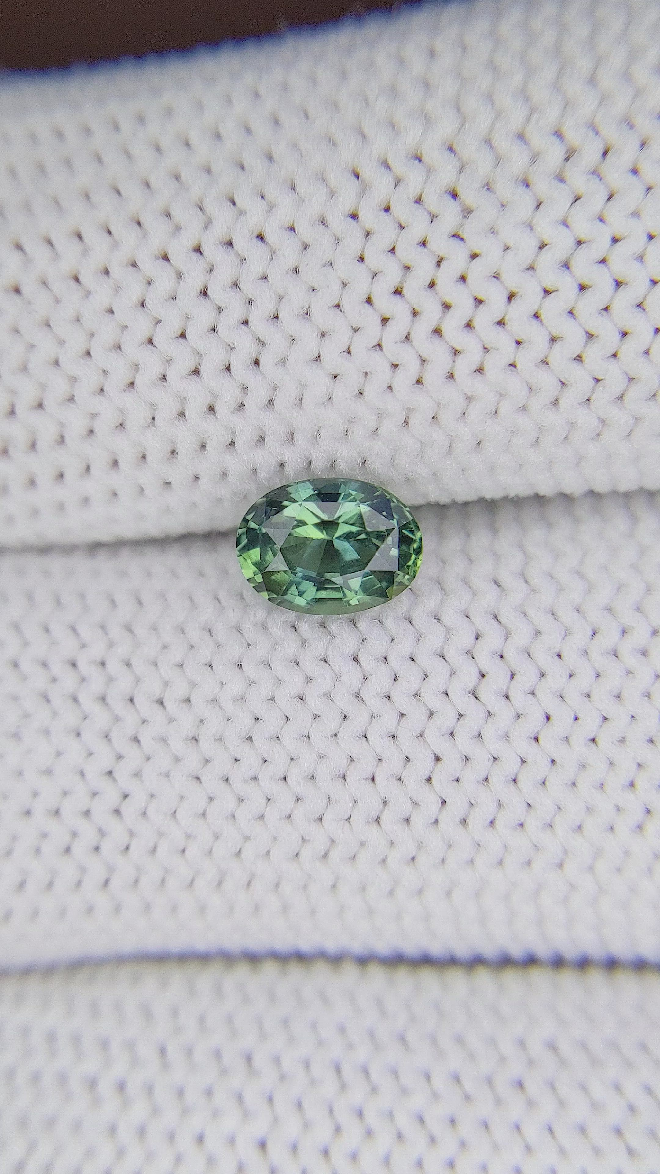 1.02 Ct. Bluish Green Sapphire from Tanzania Size Video
