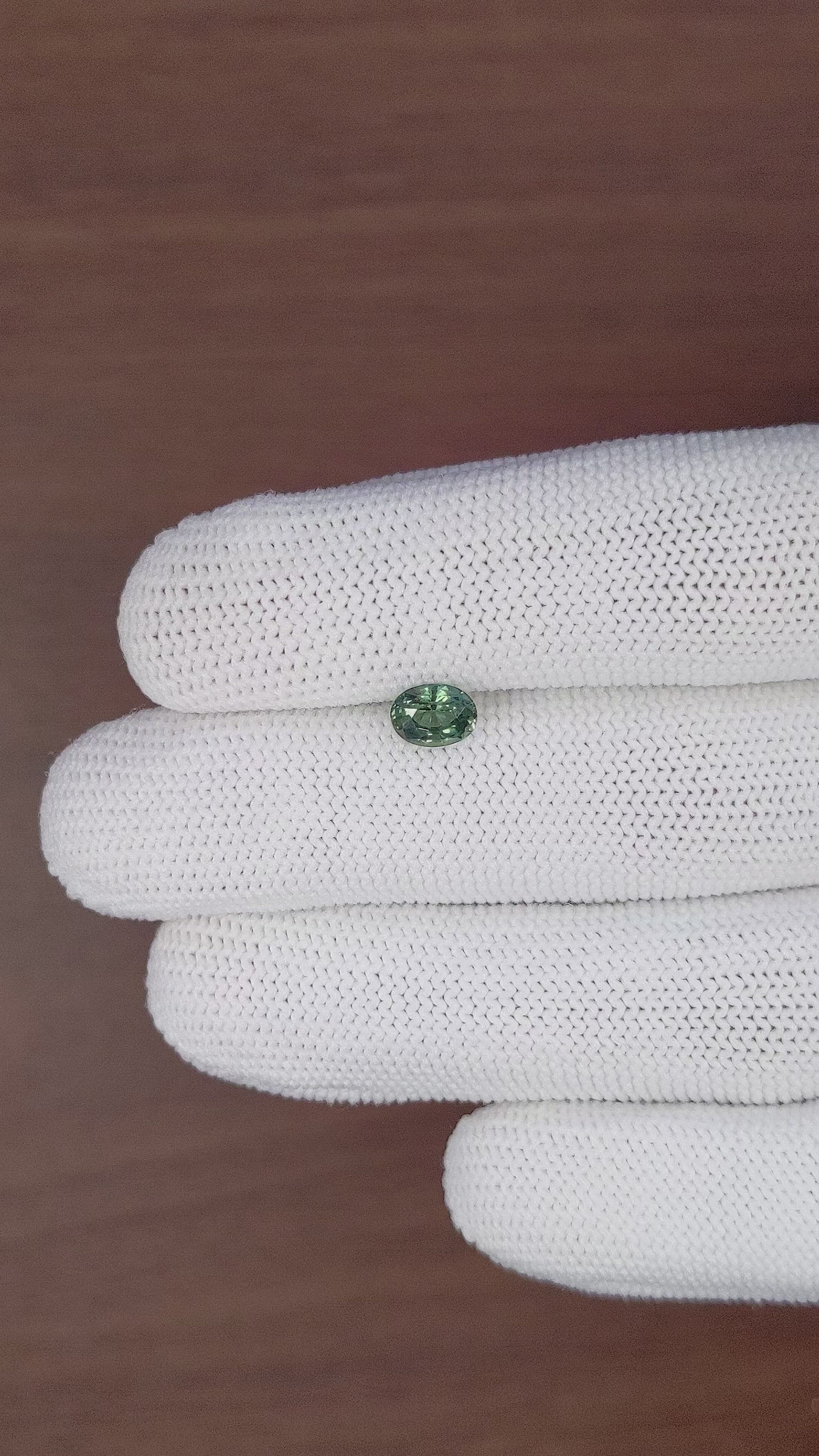 1.02 Ct. Bluish Green Sapphire from Tanzania Size Video