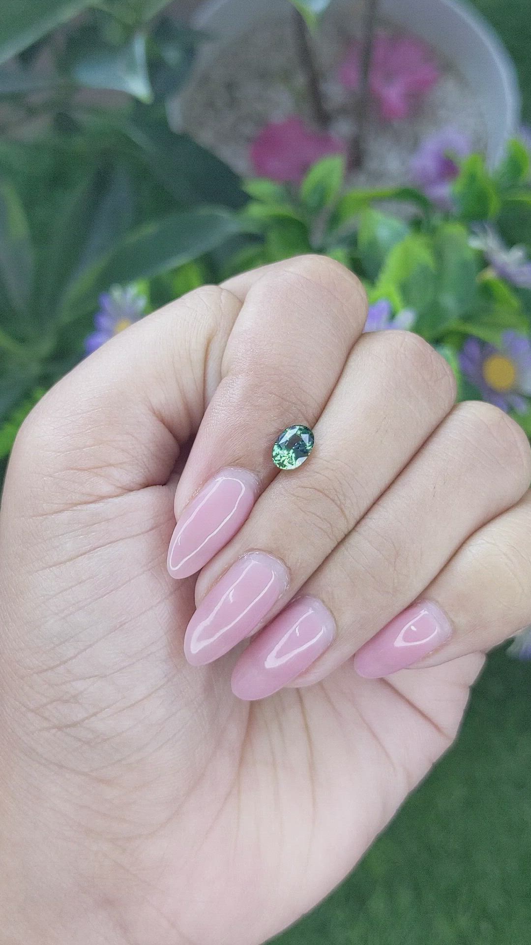 1.02 Ct. Bluish Green Sapphire from Tanzania Size Video