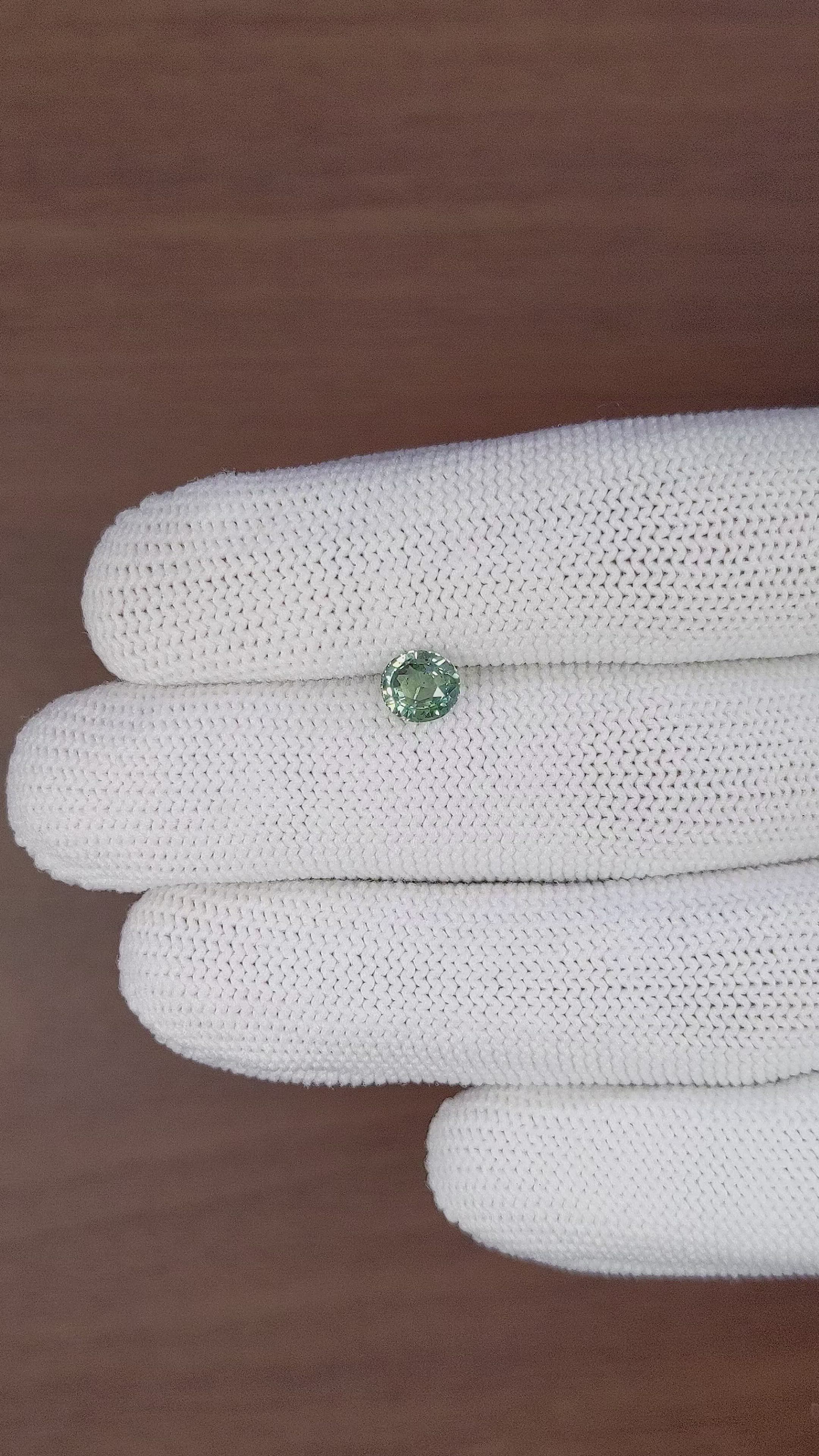 1.17 Ct. Bluish Green Sapphire from Tanzania Size Video