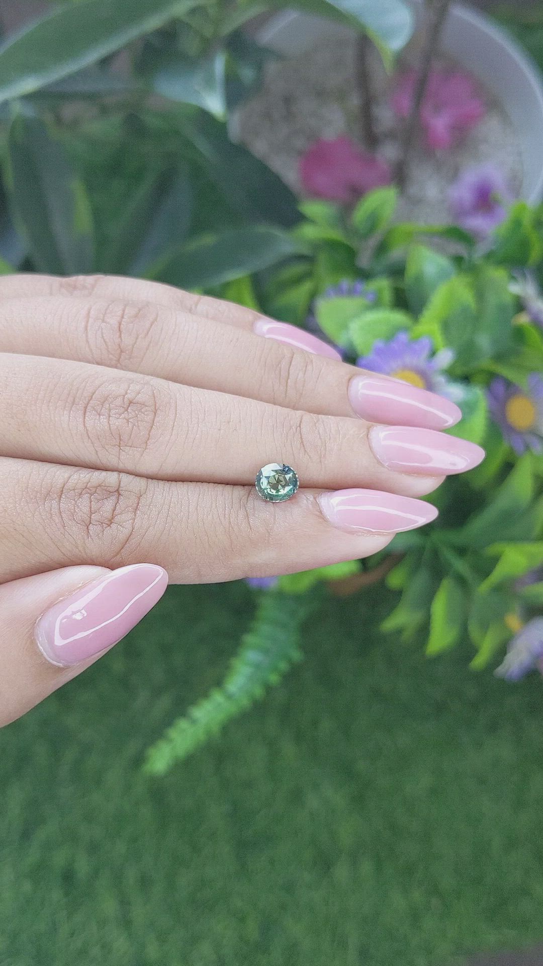 1.17 Ct. Bluish Green Sapphire from Tanzania Size Video