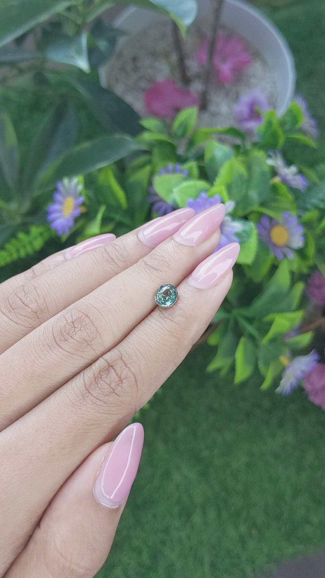 1.17 Ct. Bluish Green Sapphire from Tanzania Size Video