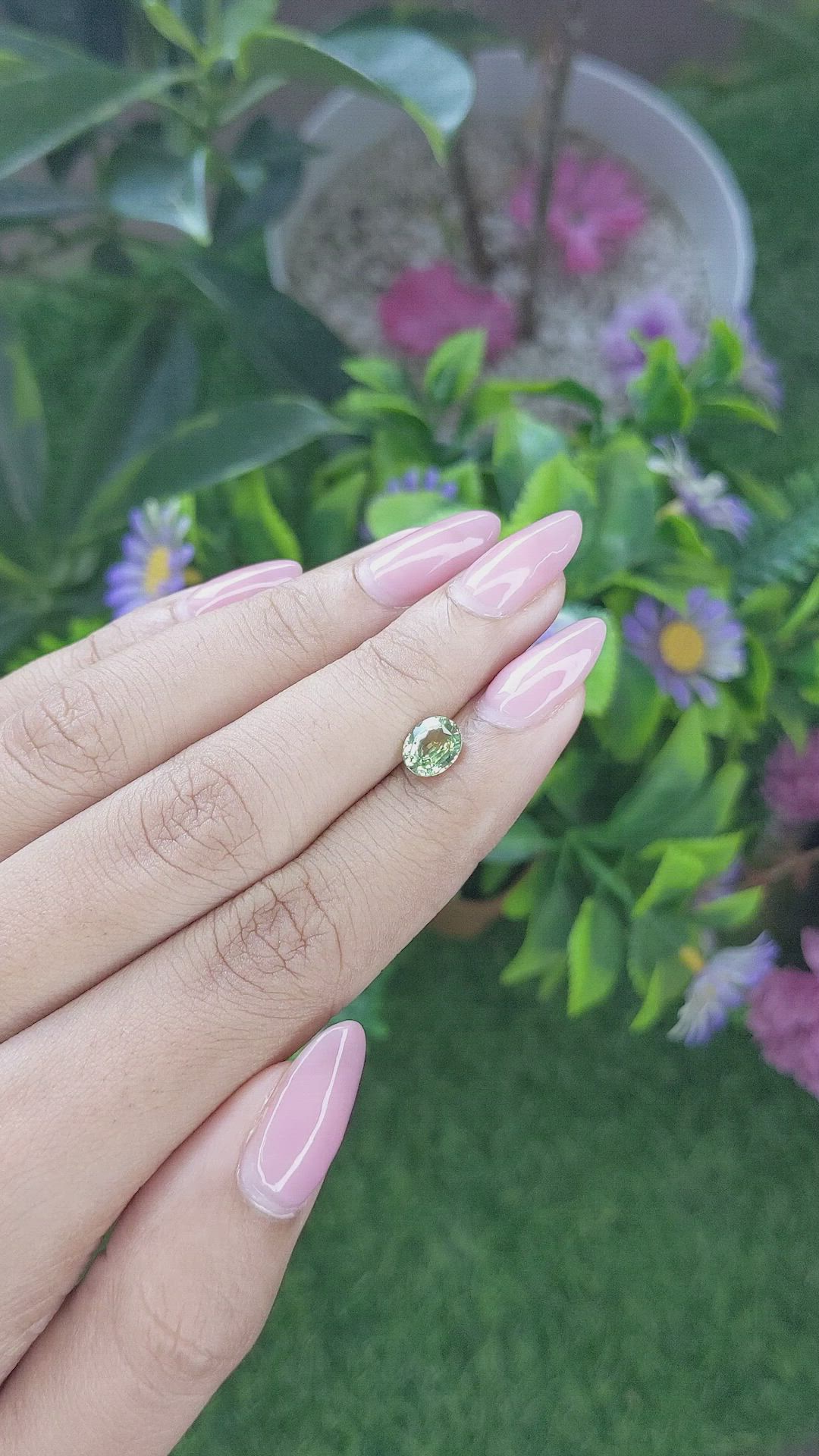 1.13 Ct. Yellowish Green Sapphire from Tanzania Size Video