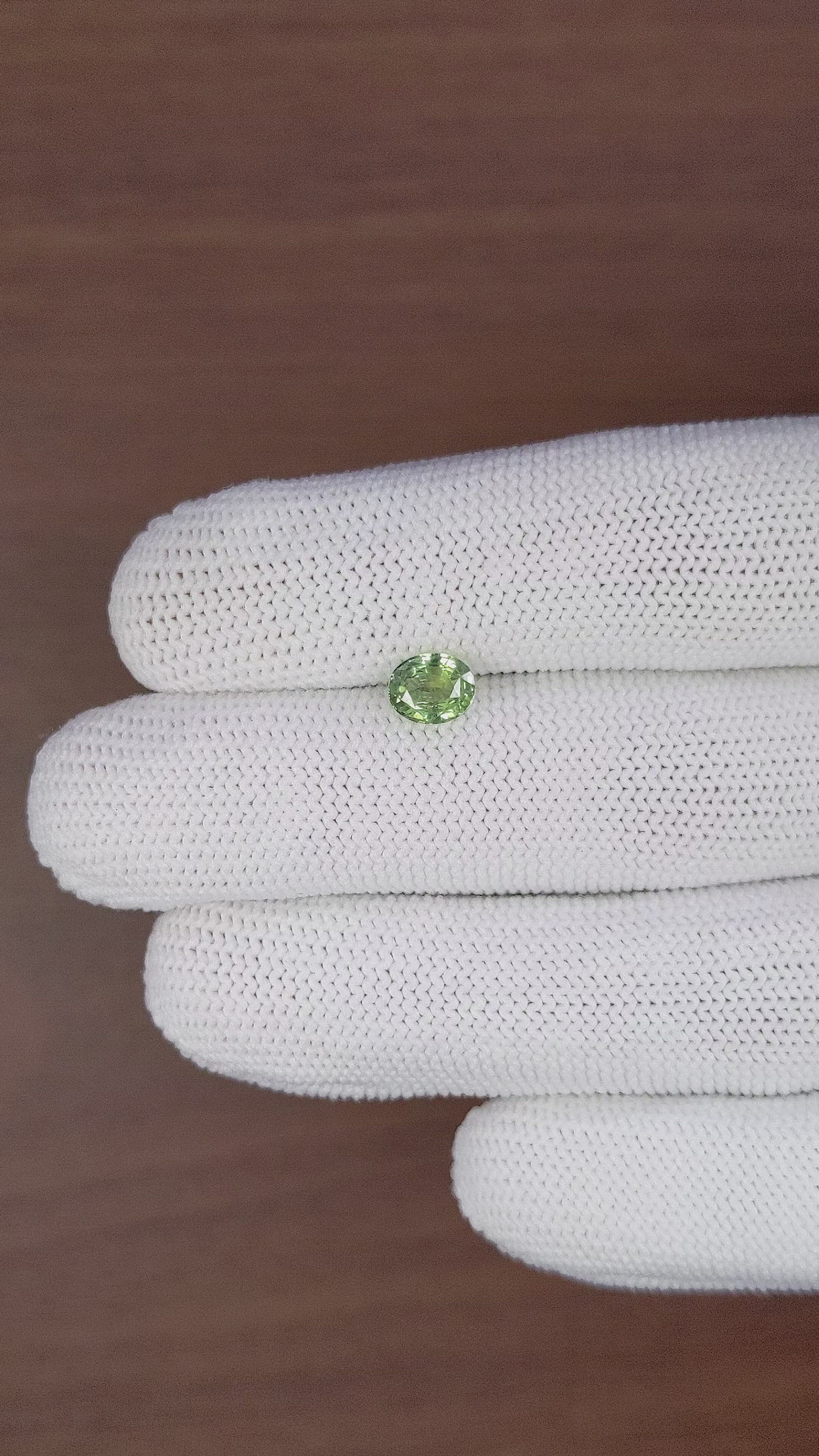 1.13 Ct. Yellowish Green Sapphire from Tanzania Size Video