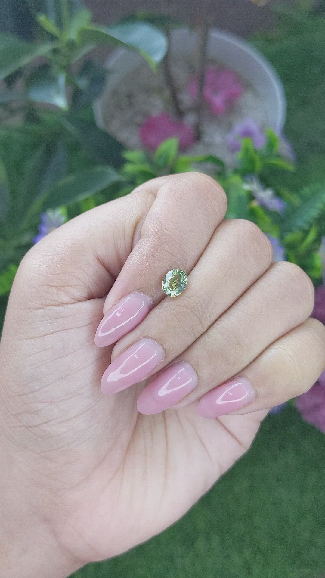 1.13 Ct. Yellowish Green Sapphire from Tanzania Size Video