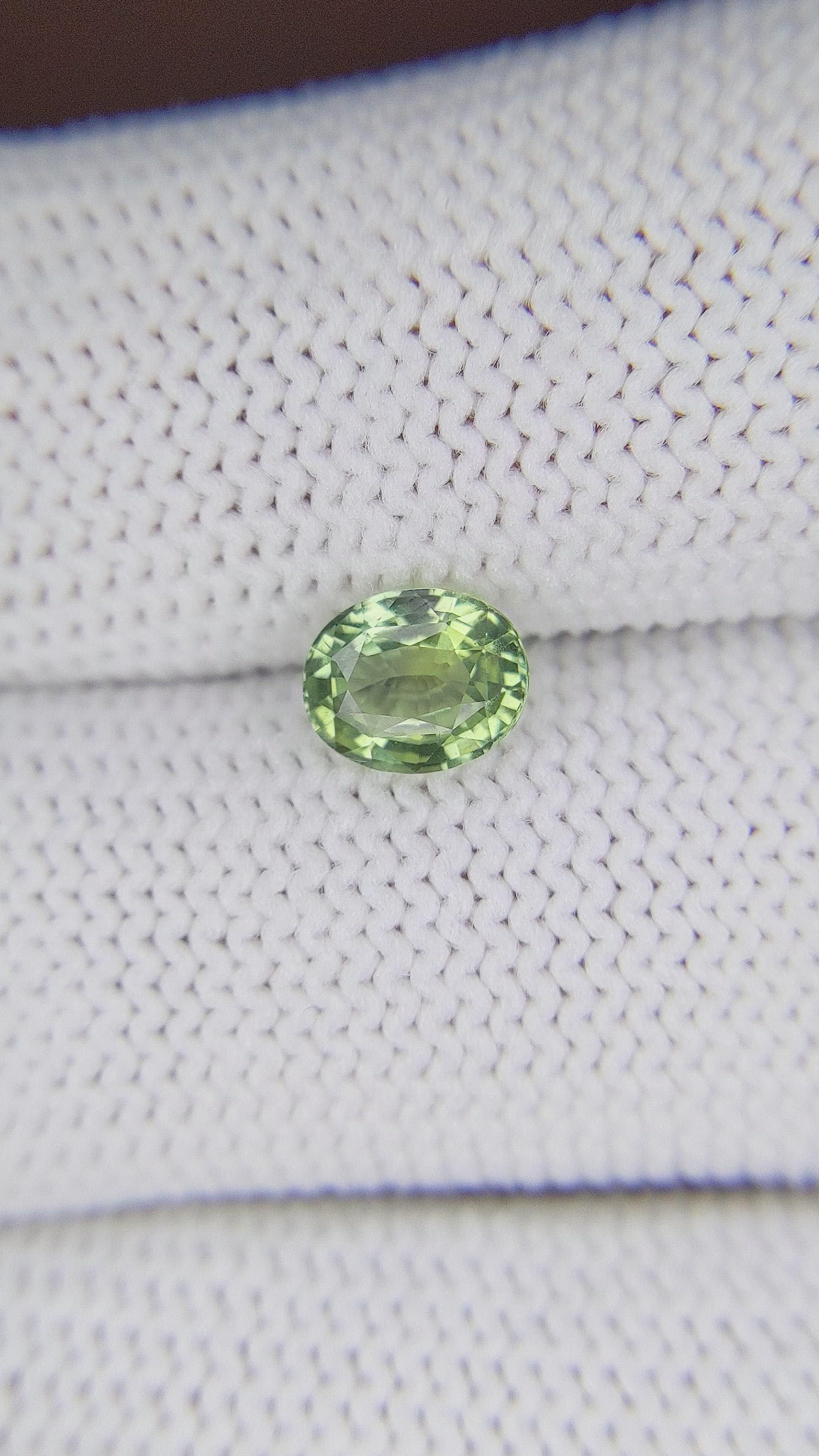 1.13 Ct. Yellowish Green Sapphire from Tanzania Size Video