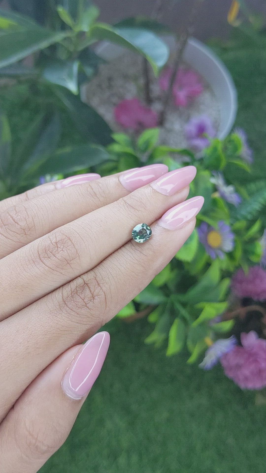 1.21 Ct. Bluish Green Sapphire from Tanzania Size Video