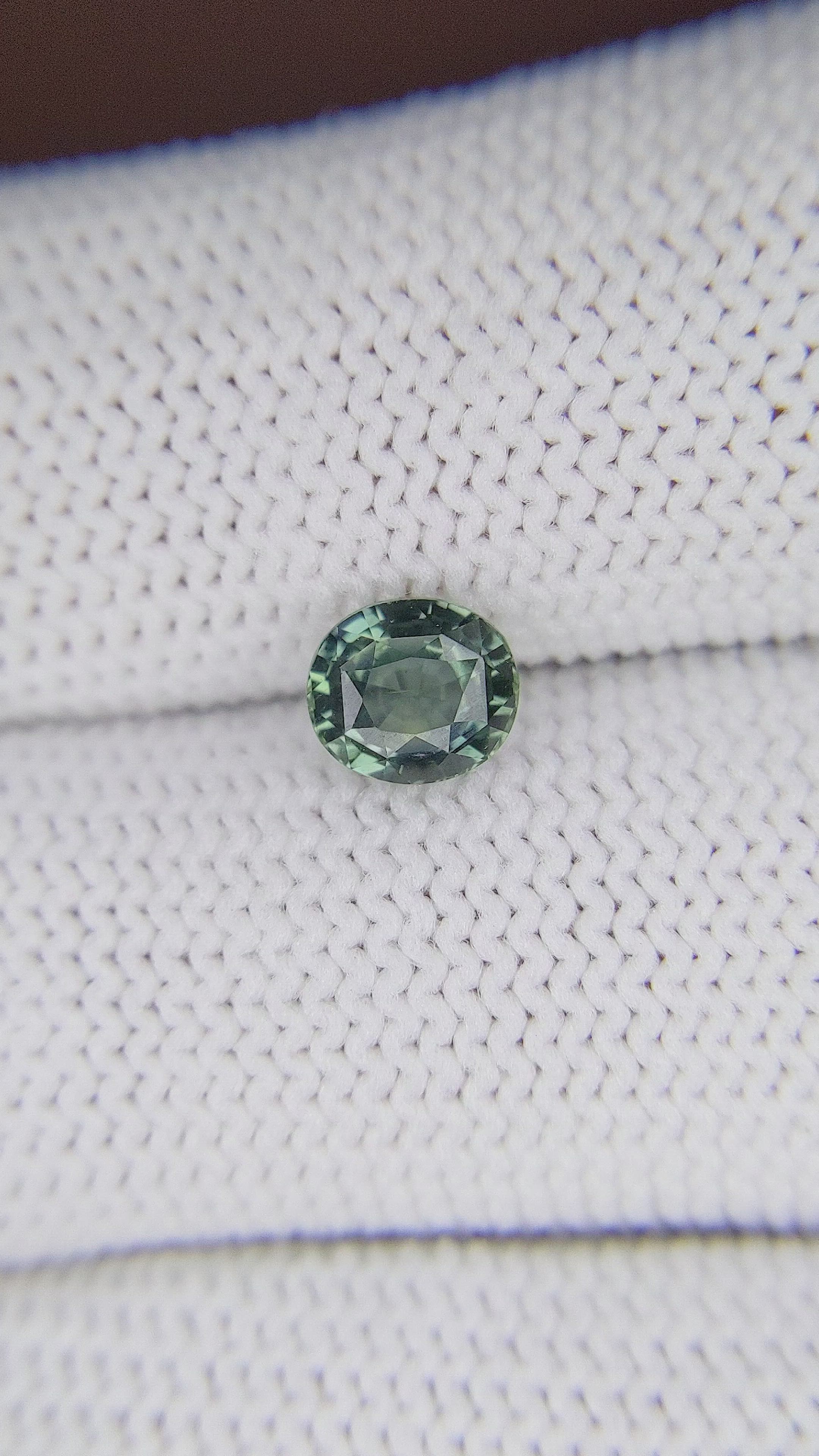 1.21 Ct. Bluish Green Sapphire from Tanzania Size Video
