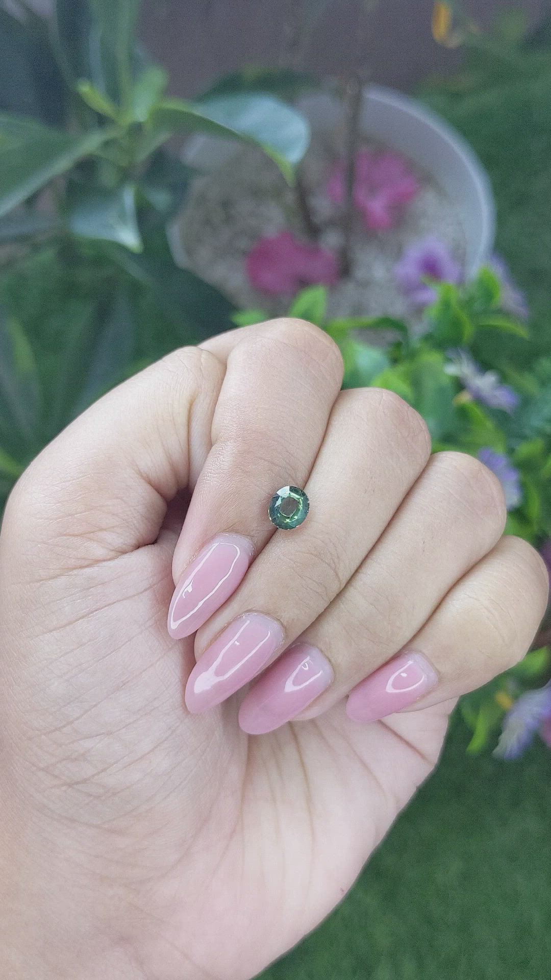 1.21 Ct. Bluish Green Sapphire from Tanzania Size Video