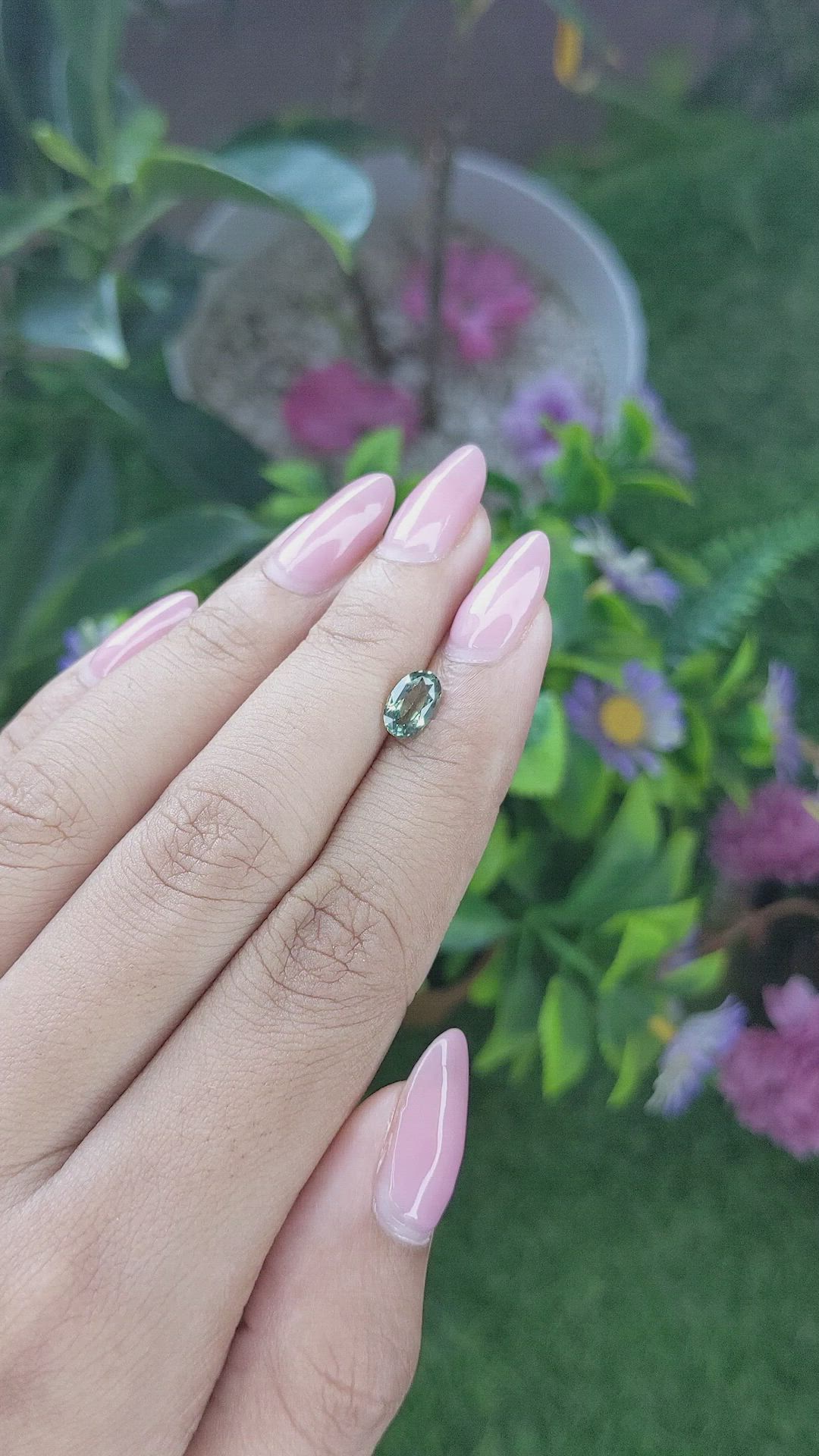 1.01 Ct. Green Sapphire from Tanzania Size Video