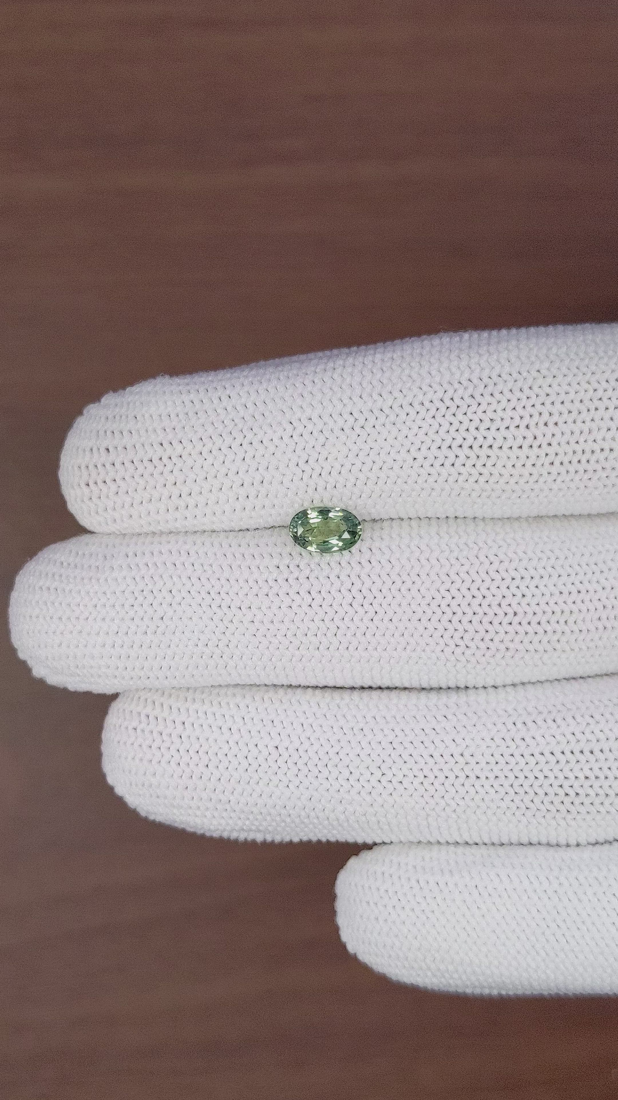 1.01 Ct. Green Sapphire from Tanzania Size Video