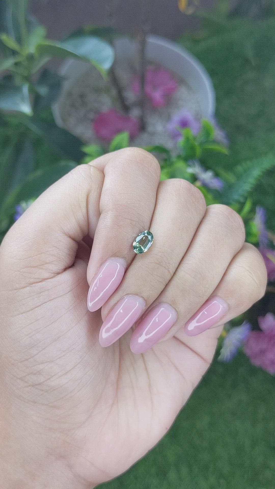 1.01 Ct. Green Sapphire from Tanzania Size Video