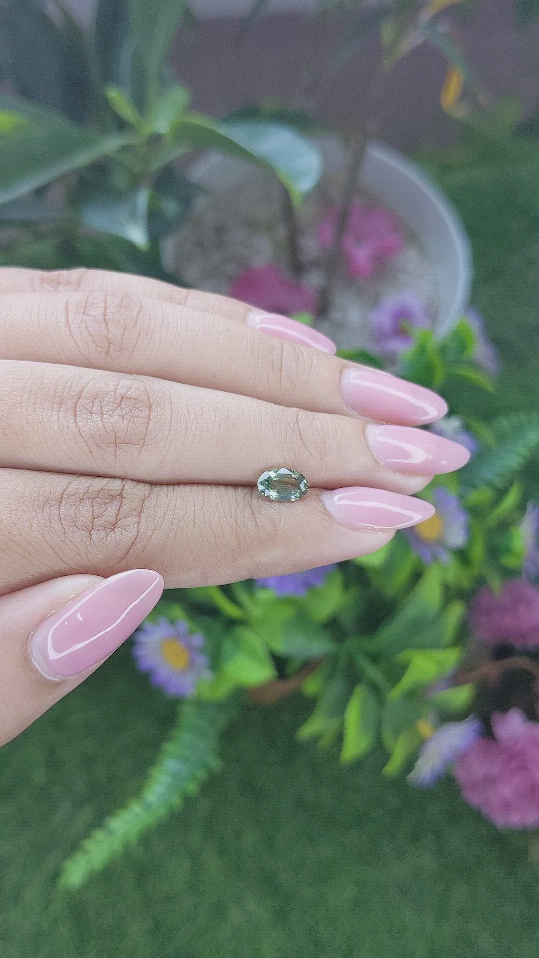 1.01 Ct. Green Sapphire from Tanzania Size Video